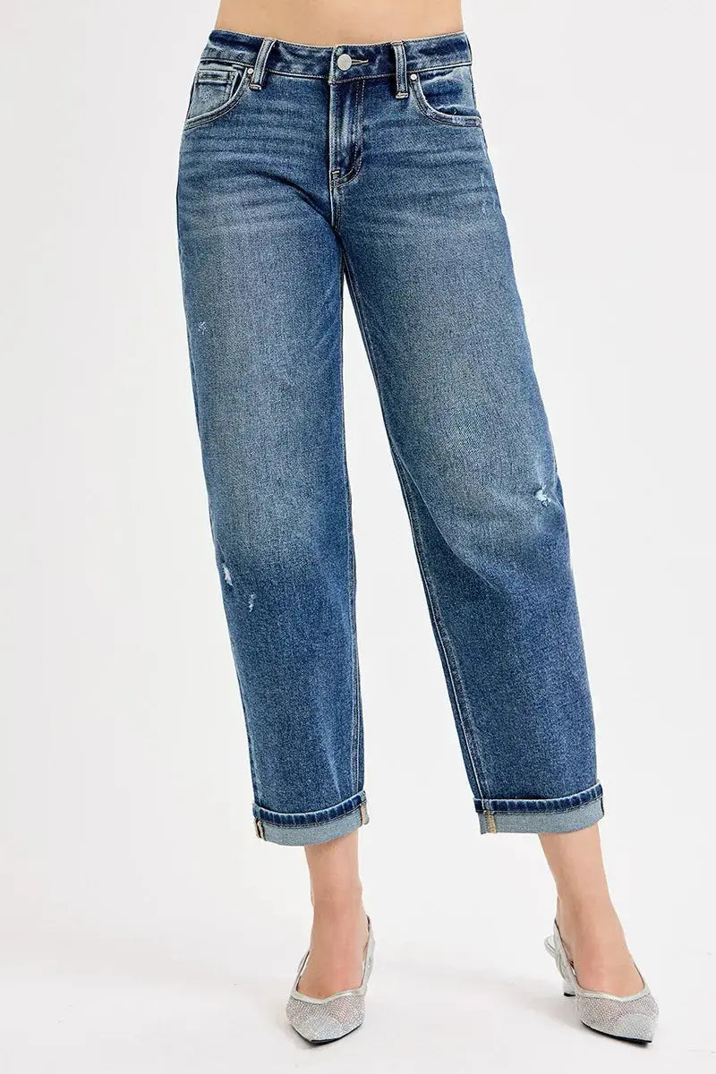 Low-Rise Crop Boyfriend RISEN Jeans – Full & Plus Size - Be Bliss Boutique