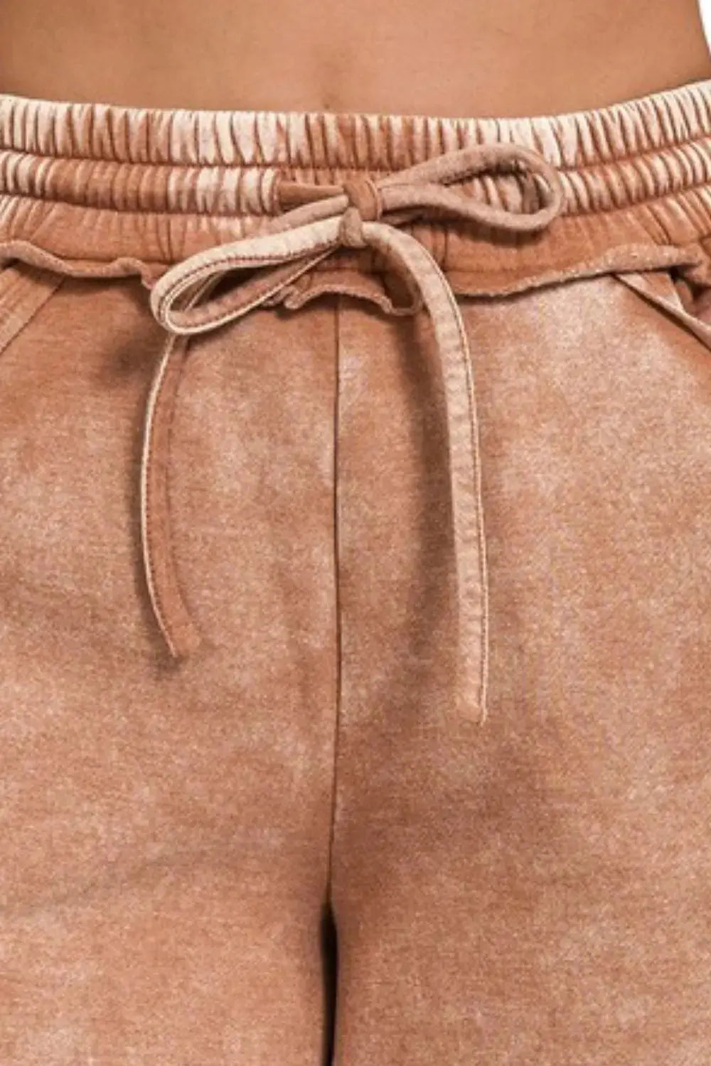 Rust Acid-Wash Fleece Lounge Shorts – Zenana - Be Bliss Boutique