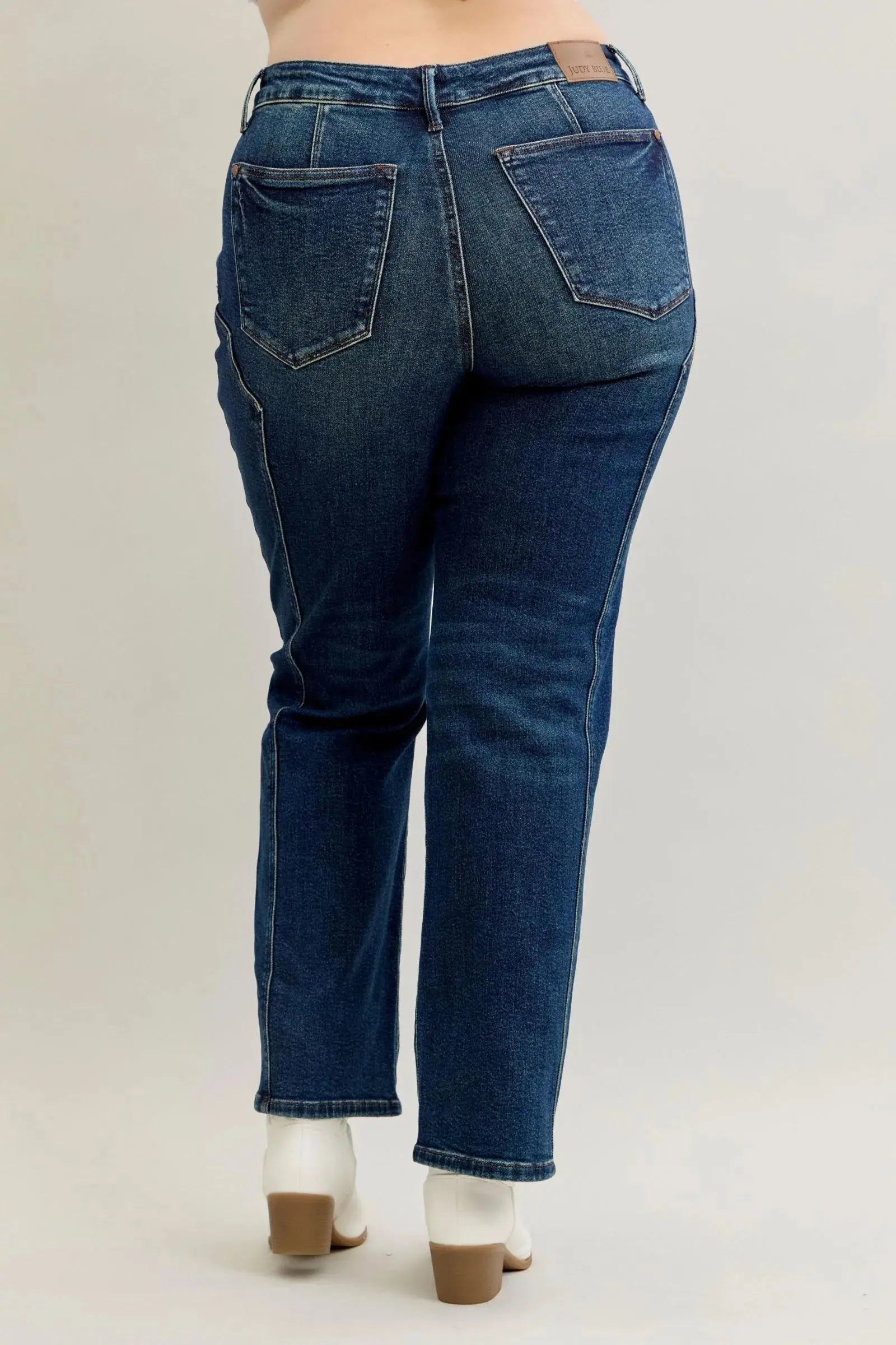 Plus Size Seam Detailed Straight Leg Judy Blue Jeans - Be Bliss Boutique