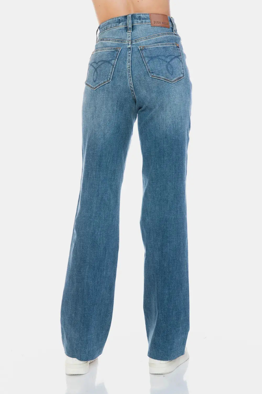 Full Size/Plus Size Tummy Control Cut Raw Hem Straight Judy Blue Jeans - Be Bliss Boutique