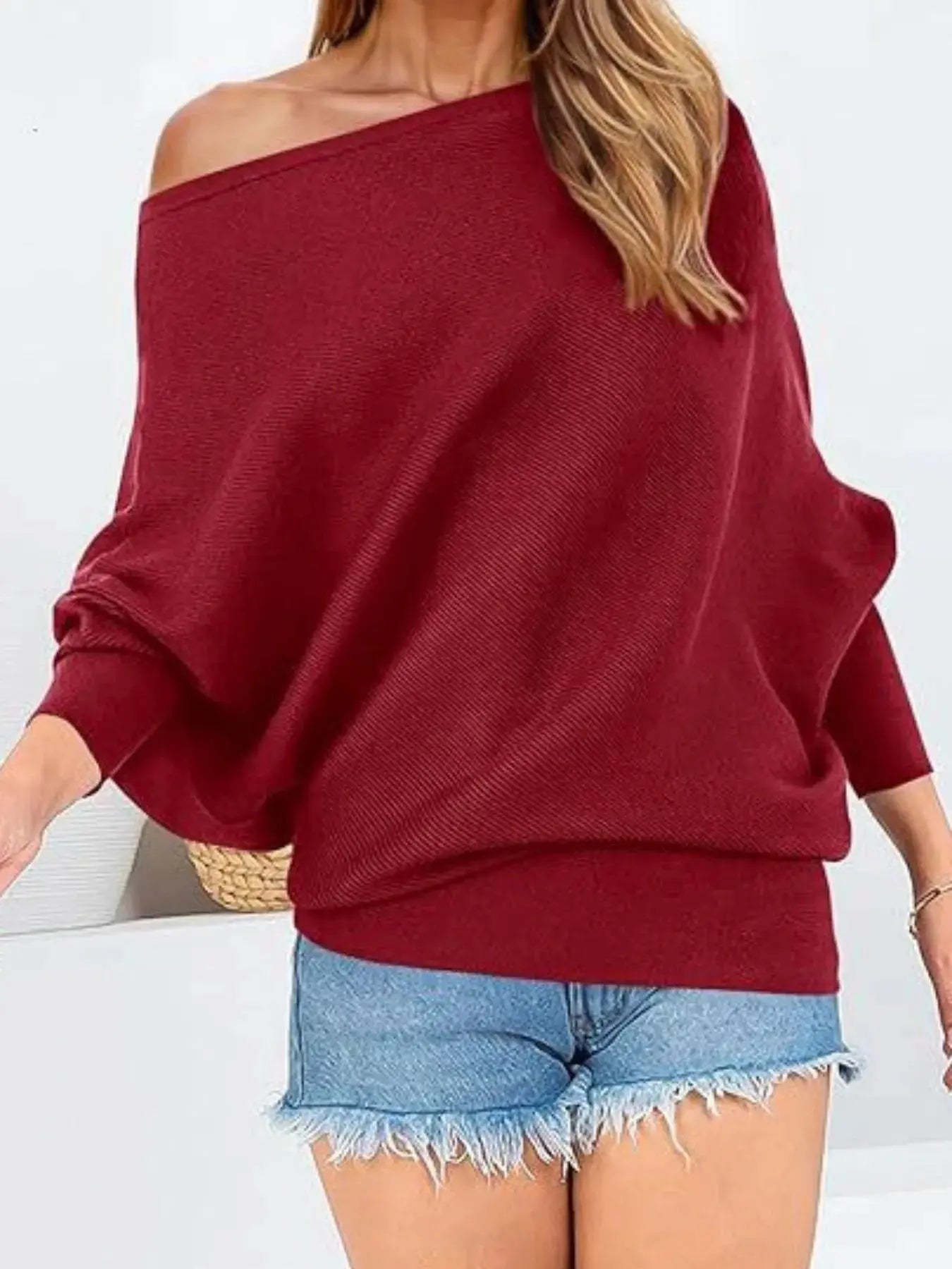 Single Shoulder Ribbed Knit Top - Be Bliss Boutique
