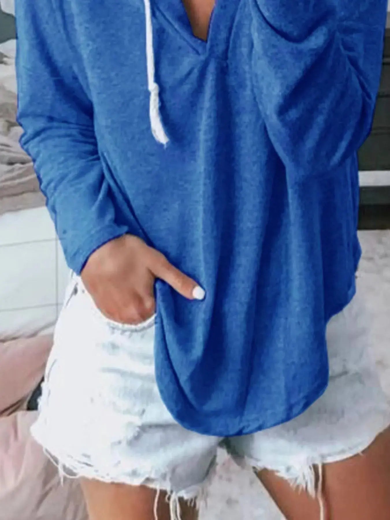 Plus Size Drawstring Long Sleeve Hoodie - Be Bliss Boutique