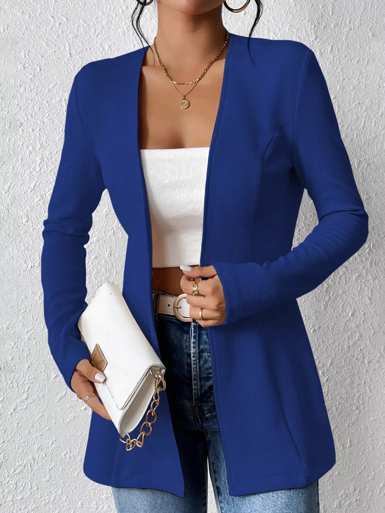 One Button Long Sleeve Blazer - Be Bliss Boutique