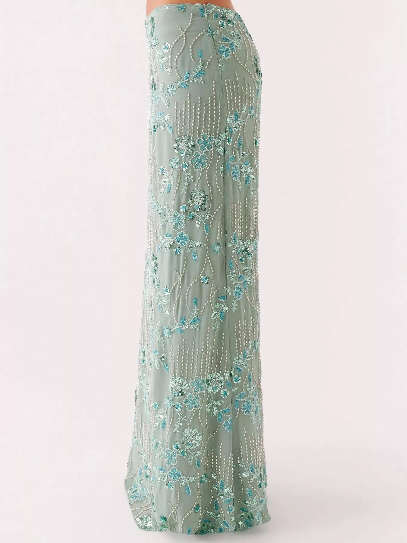 Embroidered Sequin Maxi Skirt -  Be Bliss Boutique