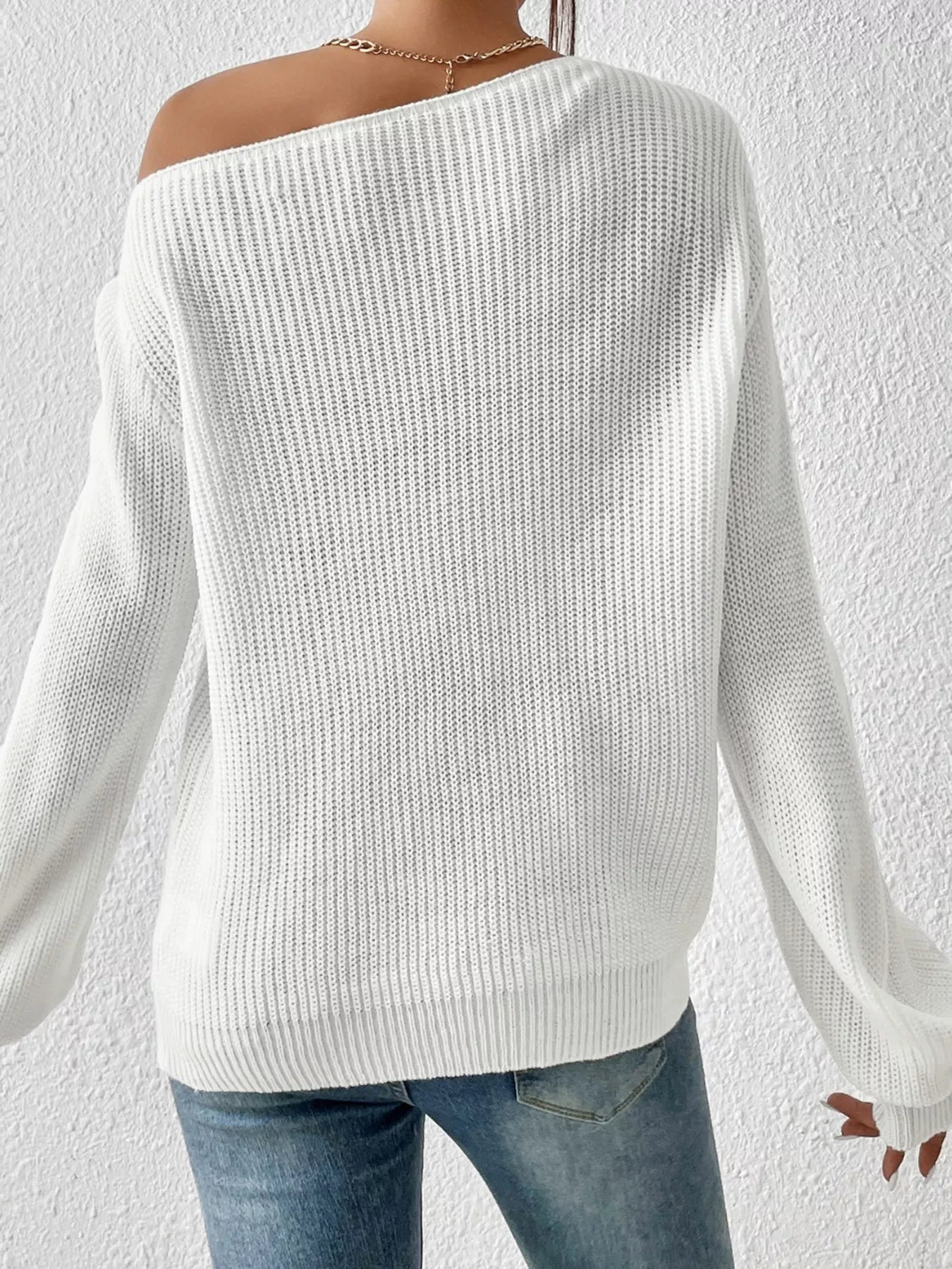 Knit One Shoulder Sweater - Be Bliss Boutique