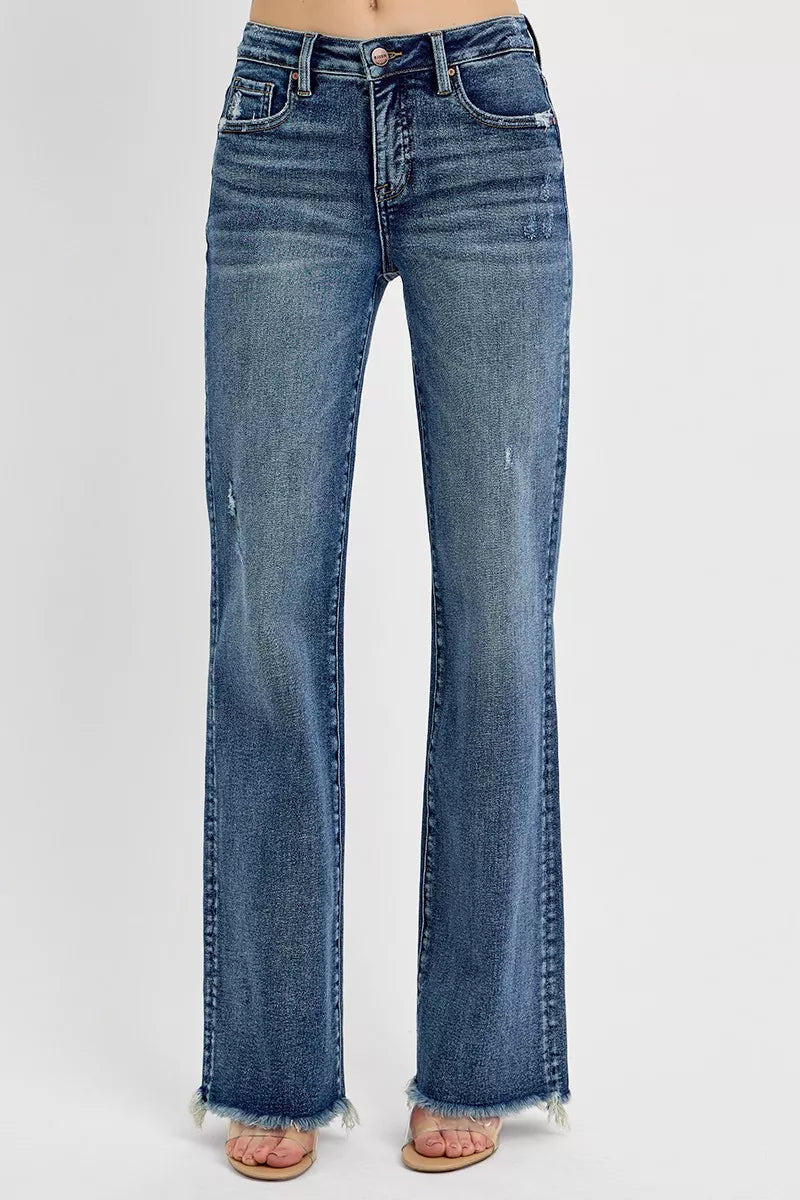 RISEN Full Size Tummy Control High Rise Long Straight Jeans Plus Size -  Be Bliss Boutique