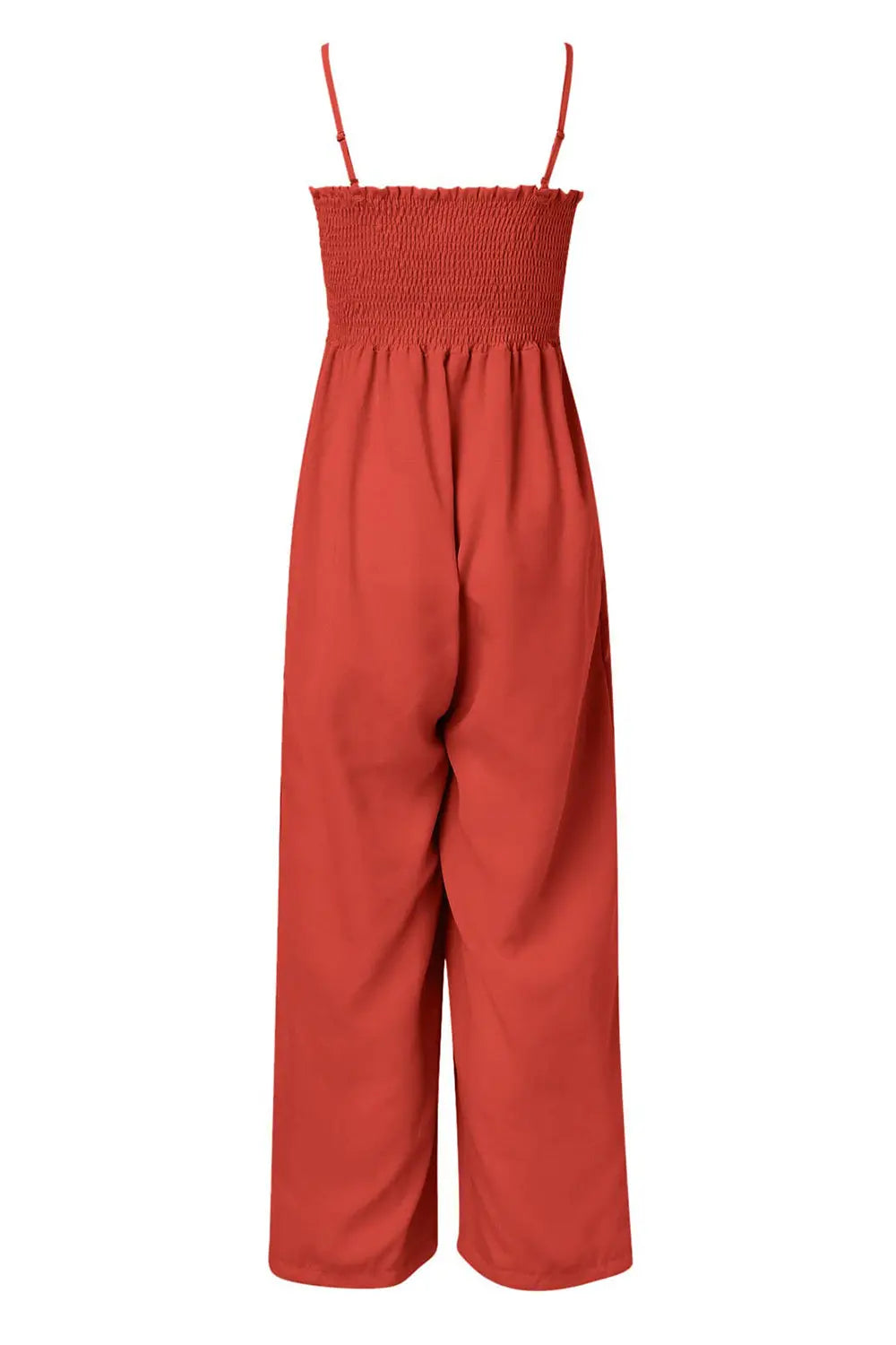 Smocked Spaghetti Strap Wide Leg Jumpsuit - Be Bliss Boutique