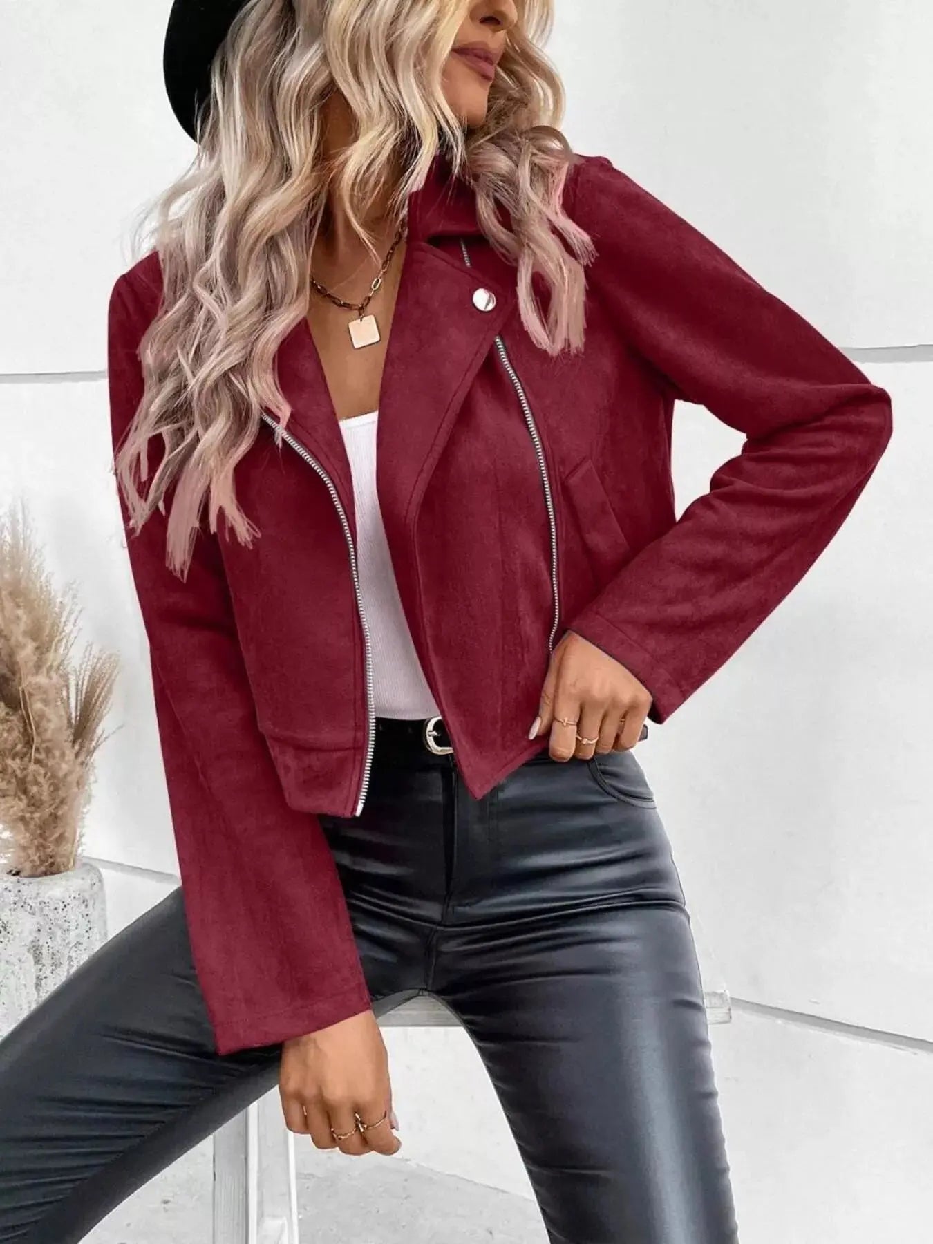 Zip Up Cropped Jacket - Be Bliss Boutique