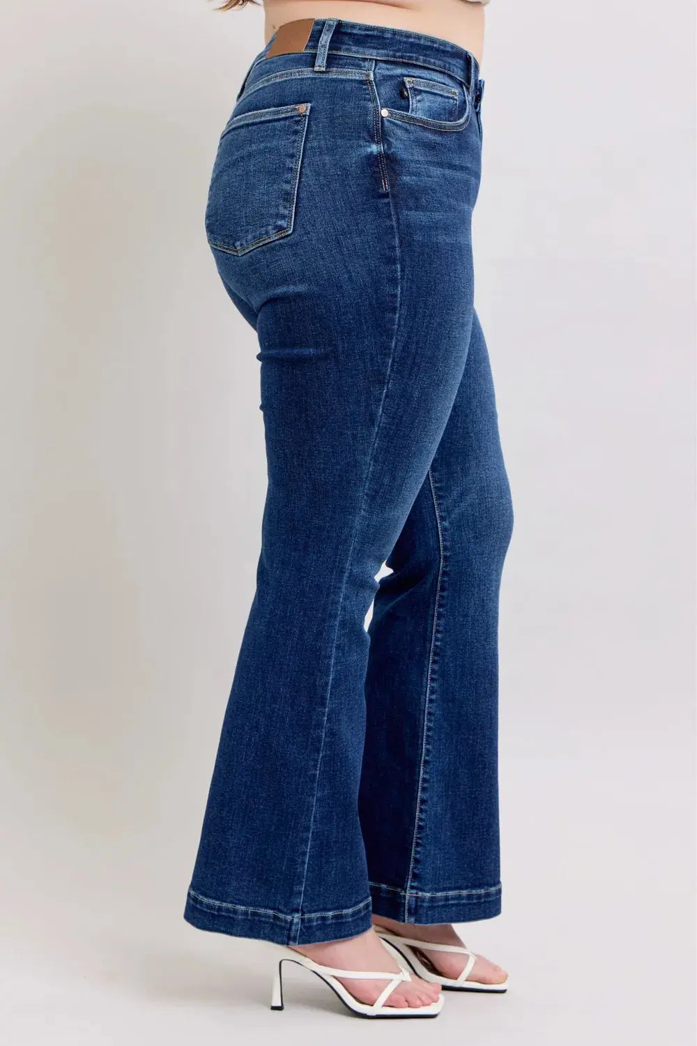 Full Size High Rise Flare Judy Blue Jeans with Pockets - Be Bliss Boutique