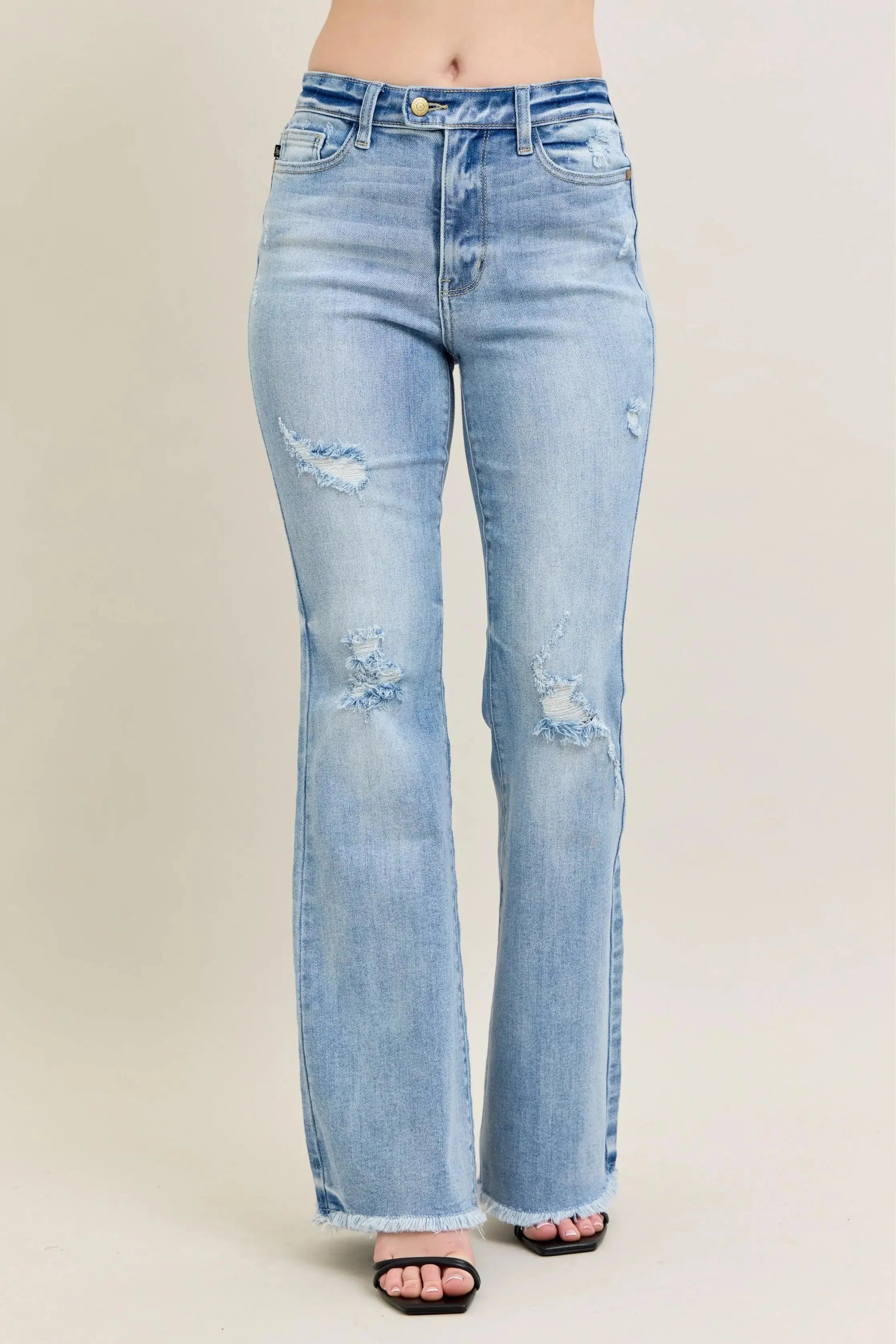 Judy Blue Jeans - Plus Size High Waist Flare Leg w/ Shield Pockets - Be Bliss Boutique