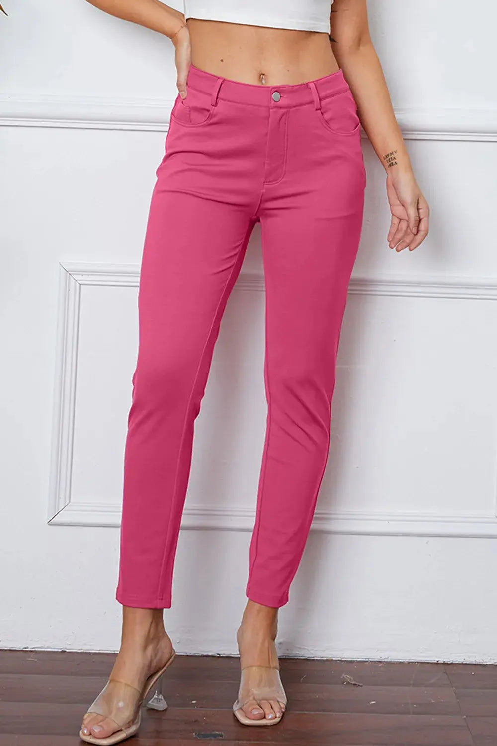 Basic BAE Full Size StretchyStitch High Waist Skinny Pants - Be Bliss Boutique