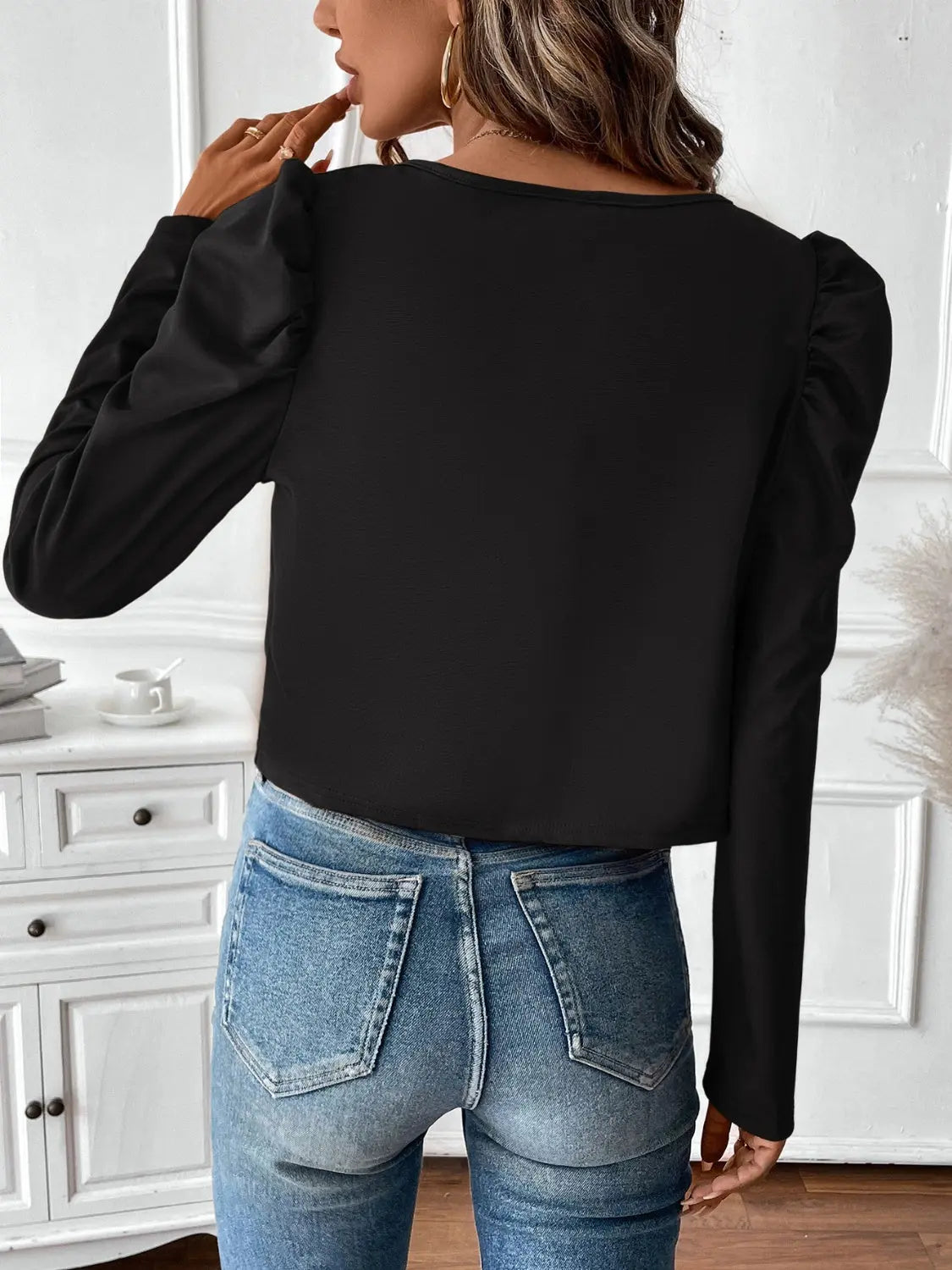 Black Zip Up Long Sleeve Jacket - Be Bliss Boutique