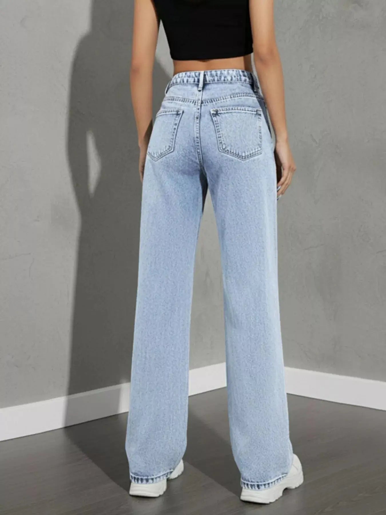 High Waist Wide Leg Denim Jeans - Be Bliss Boutique