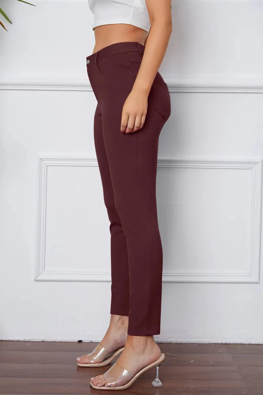 Basic BAE Full Size StretchyStitch High Waist Skinny Pants - Be Bliss Boutique