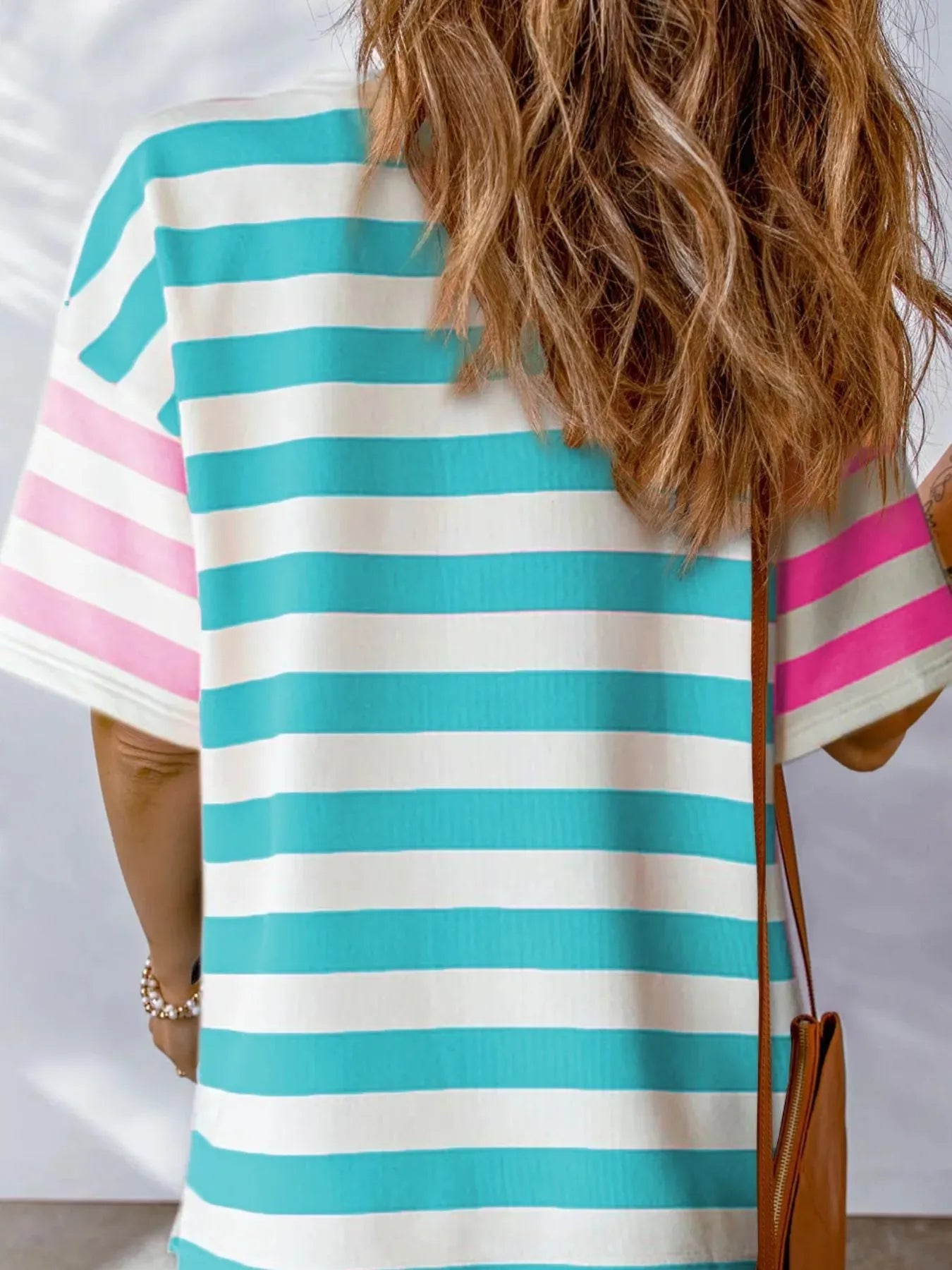 Striped Short Sleeve Oversized Womens T Shirt - Be Bliss Boutique