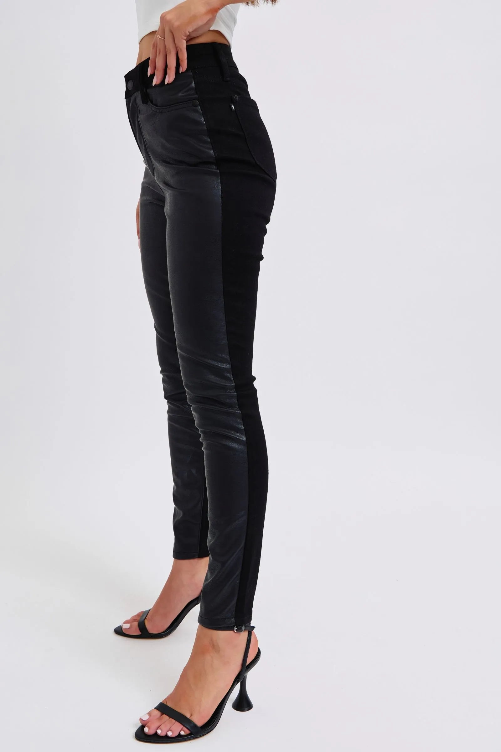 Judy Blue Jeans - Plus Size High Waist Faux Leather Skinny Pants - Be Bliss Boutique