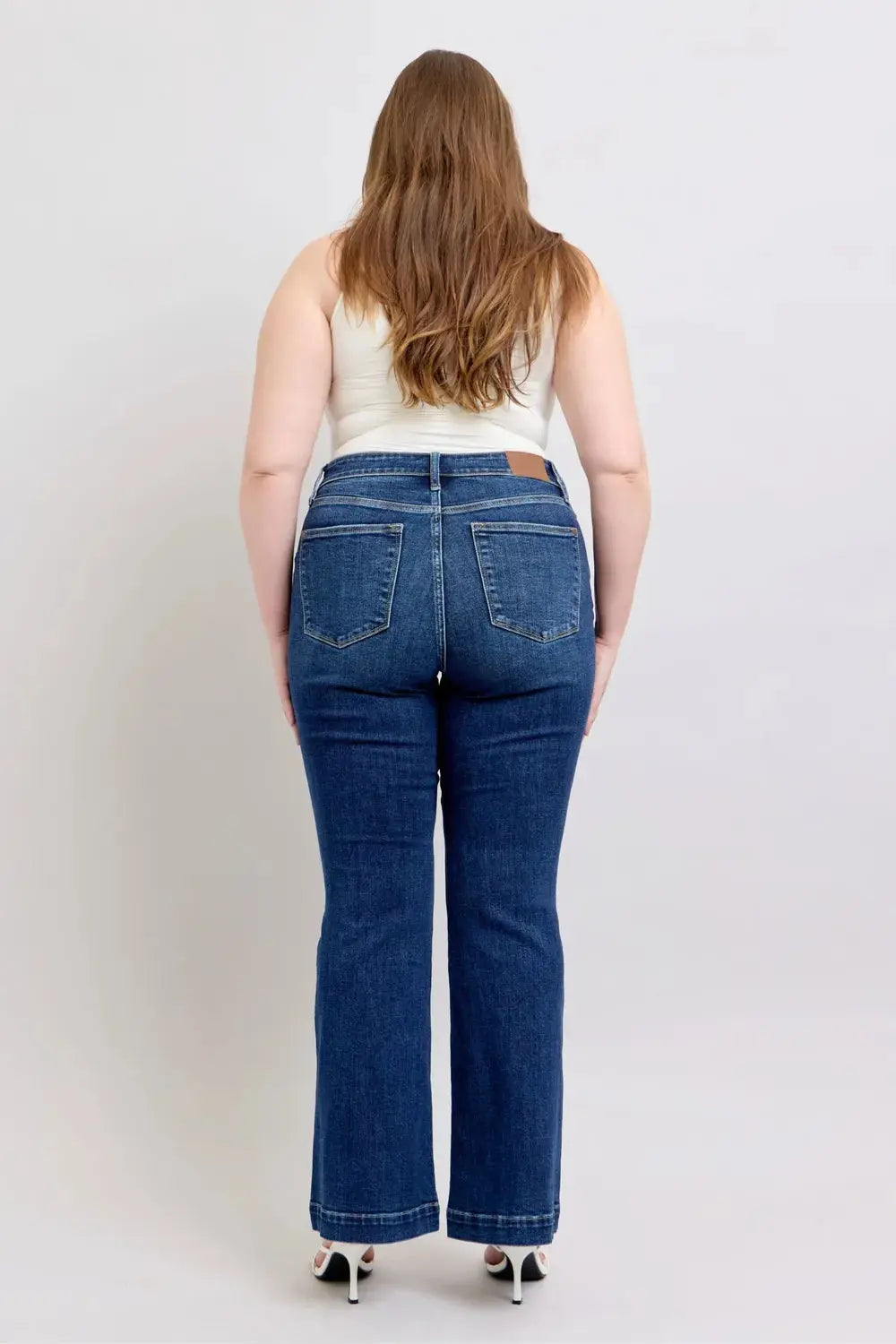 Full Size High Rise Flare Judy Blue Jeans with Pockets - Be Bliss Boutique