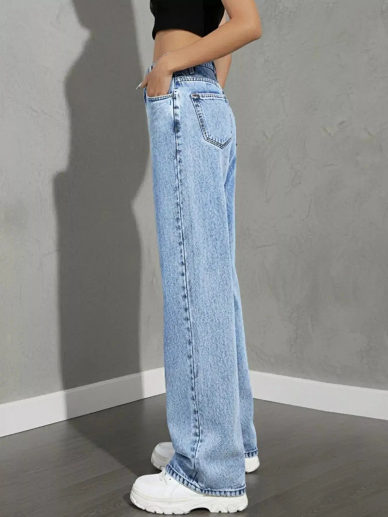 High Waist Wide Leg Denim Jeans - Be Bliss Boutique