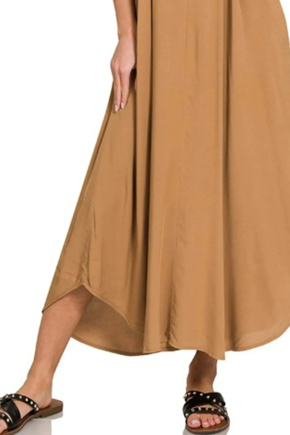 Zenana Woven Arc Hem Cami Dress With Flowy Pockets - Be Bliss Boutique