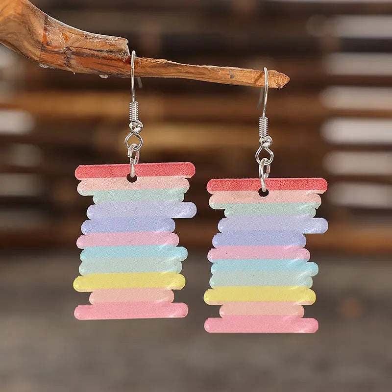 Acrylic Rainbow Dangle Earrings - Be Bliss Boutique