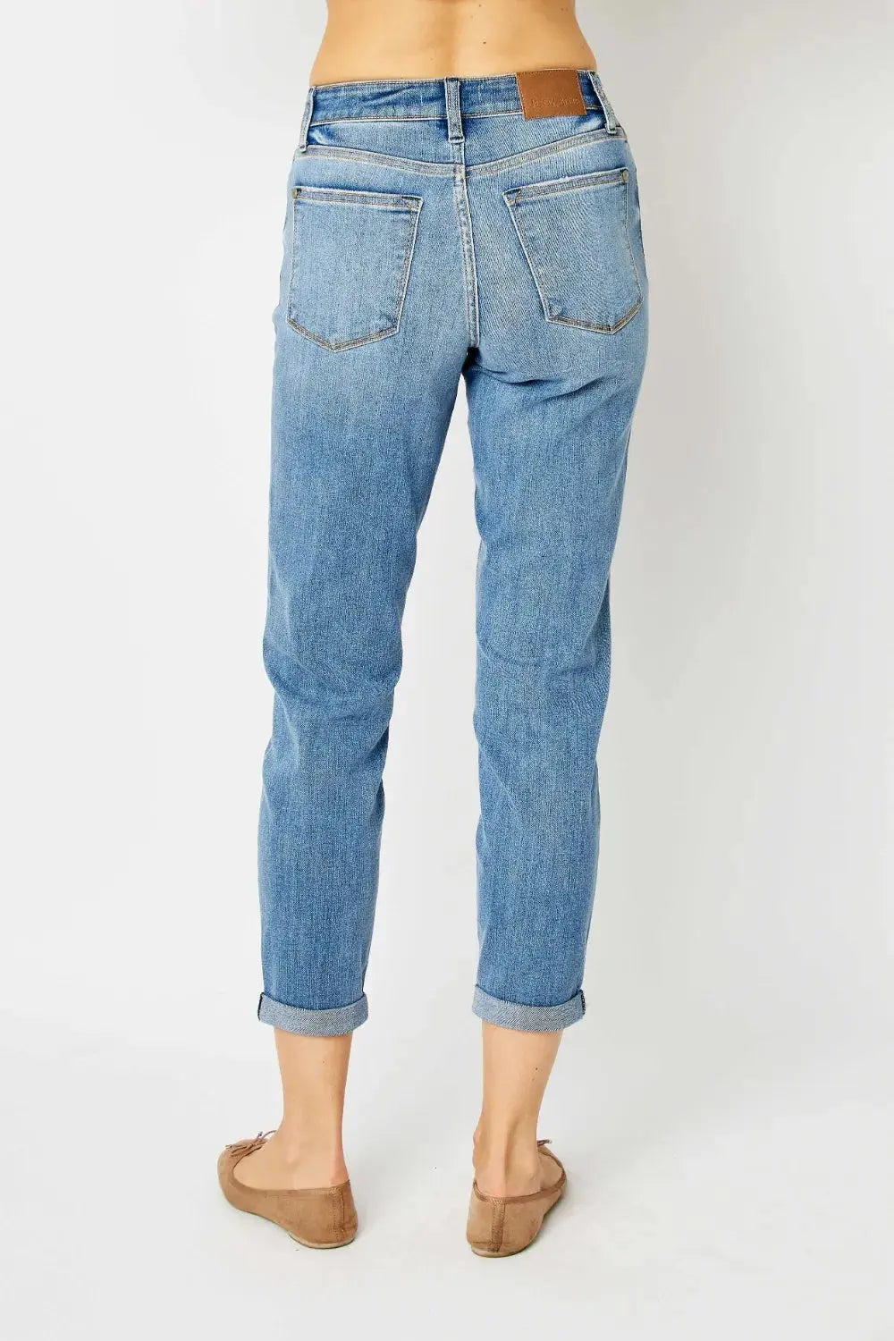 Full Size/Plus Size Cuffed Hem Slim Judy Blue Jeans - Be Bliss Boutique