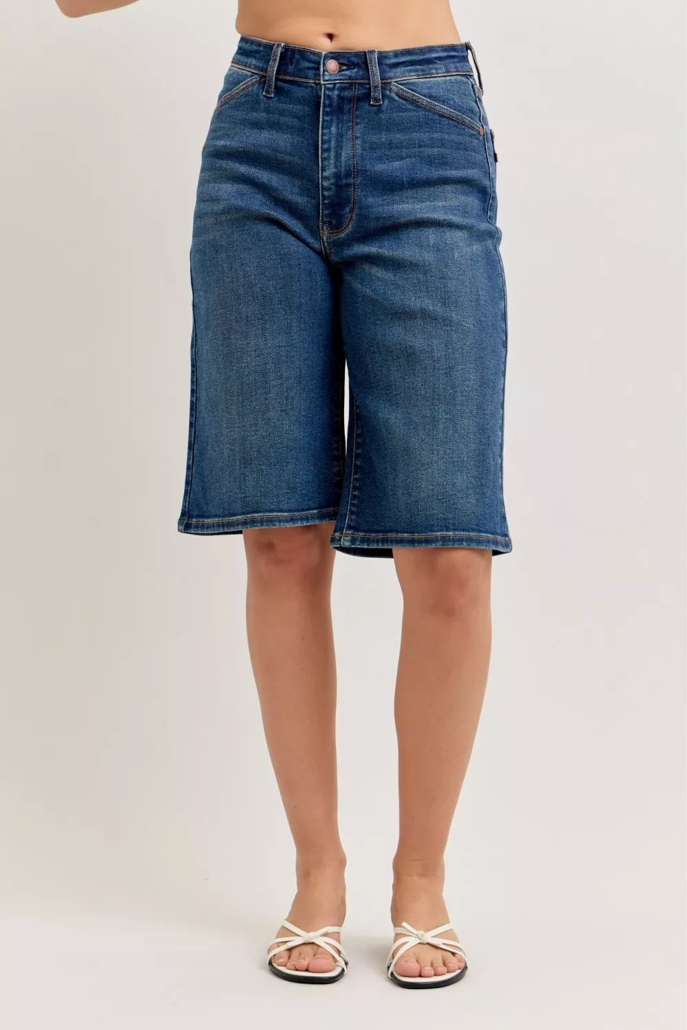 Judy Blue High Waist Bermuda Denim Shorts - Be Bliss Boutique