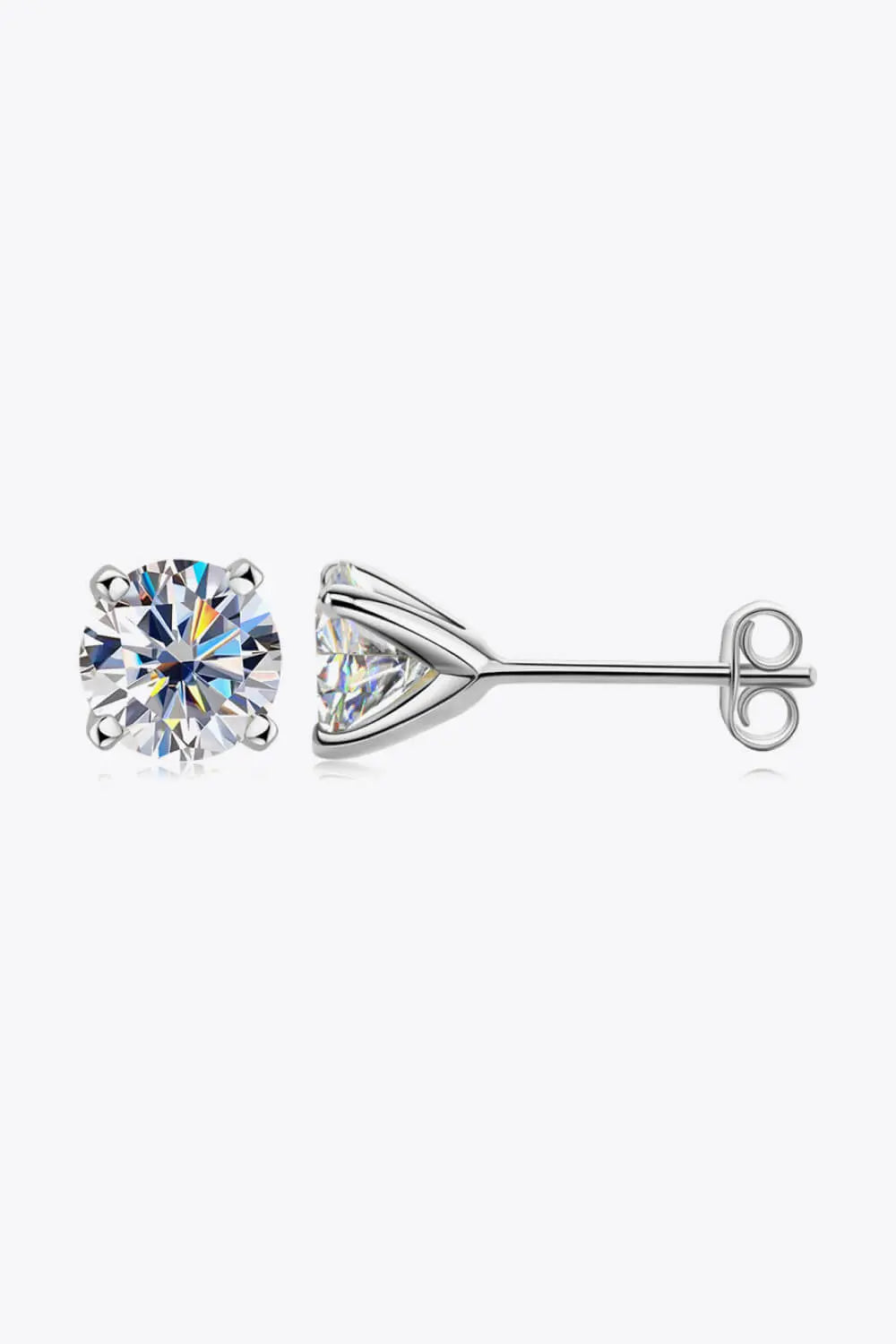925 Sterling Silver 1 Carat Moissanite Stud Earrings - Be Bliss Boutique