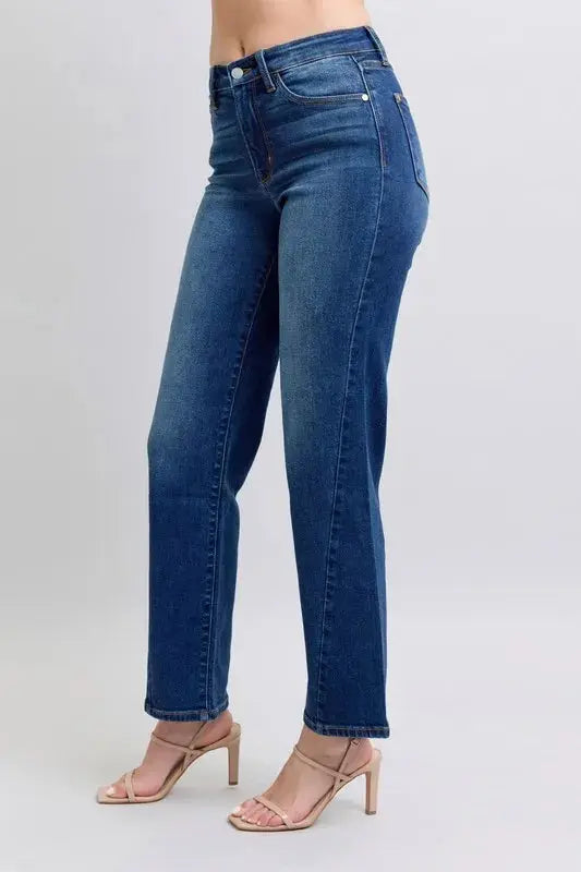 Plus Size Side Seam Detail Straight Leg Judy Blue Jeans - Be Bliss Boutique