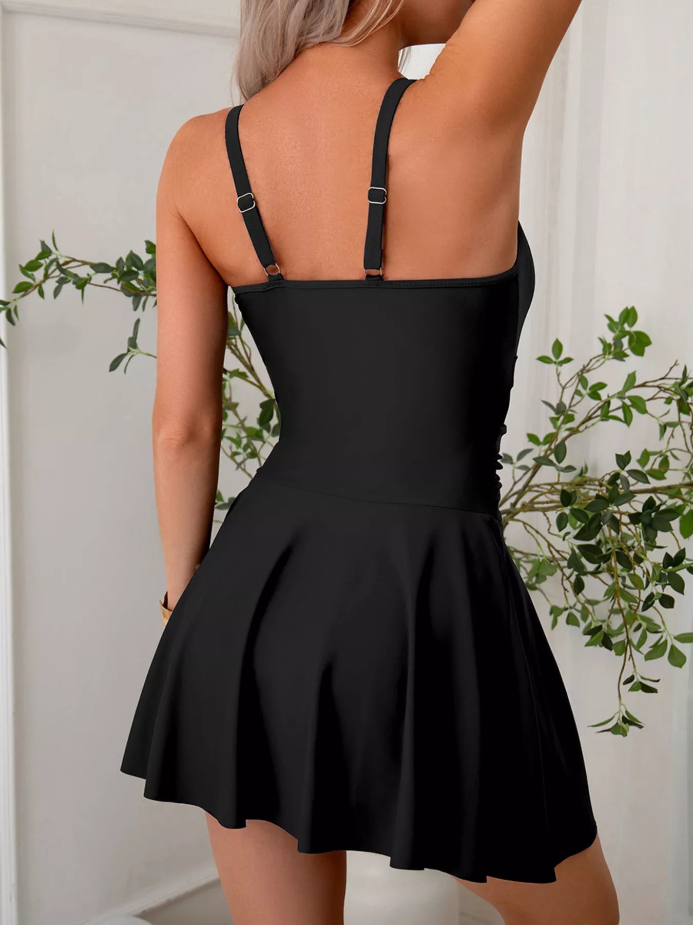 Mesh Panel Scoop Neck One Piece Swimsuit - Be Bliss Boutique