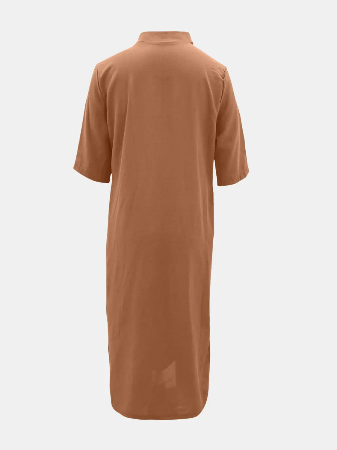 Full Size Notched Half Sleeve Midi Dress - Be Bliss Boutique