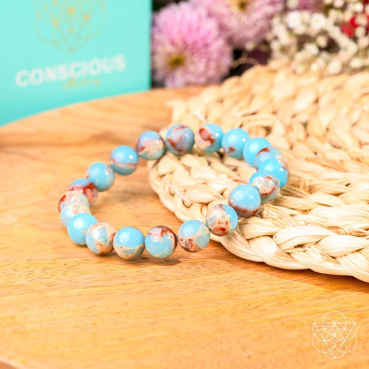 Empath’s Shield - Aqua Terra Jasper Bracelet - Be Bliss Boutique