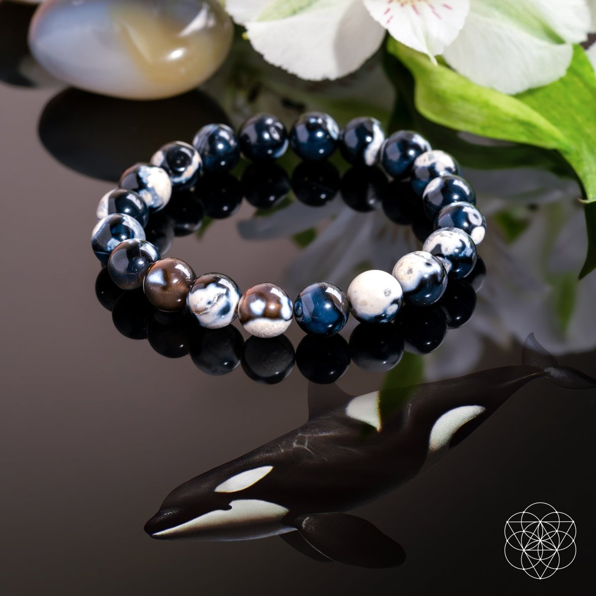 Exotic Orca Agate Bracelet of Deep Healing - Be Bliss Boutique