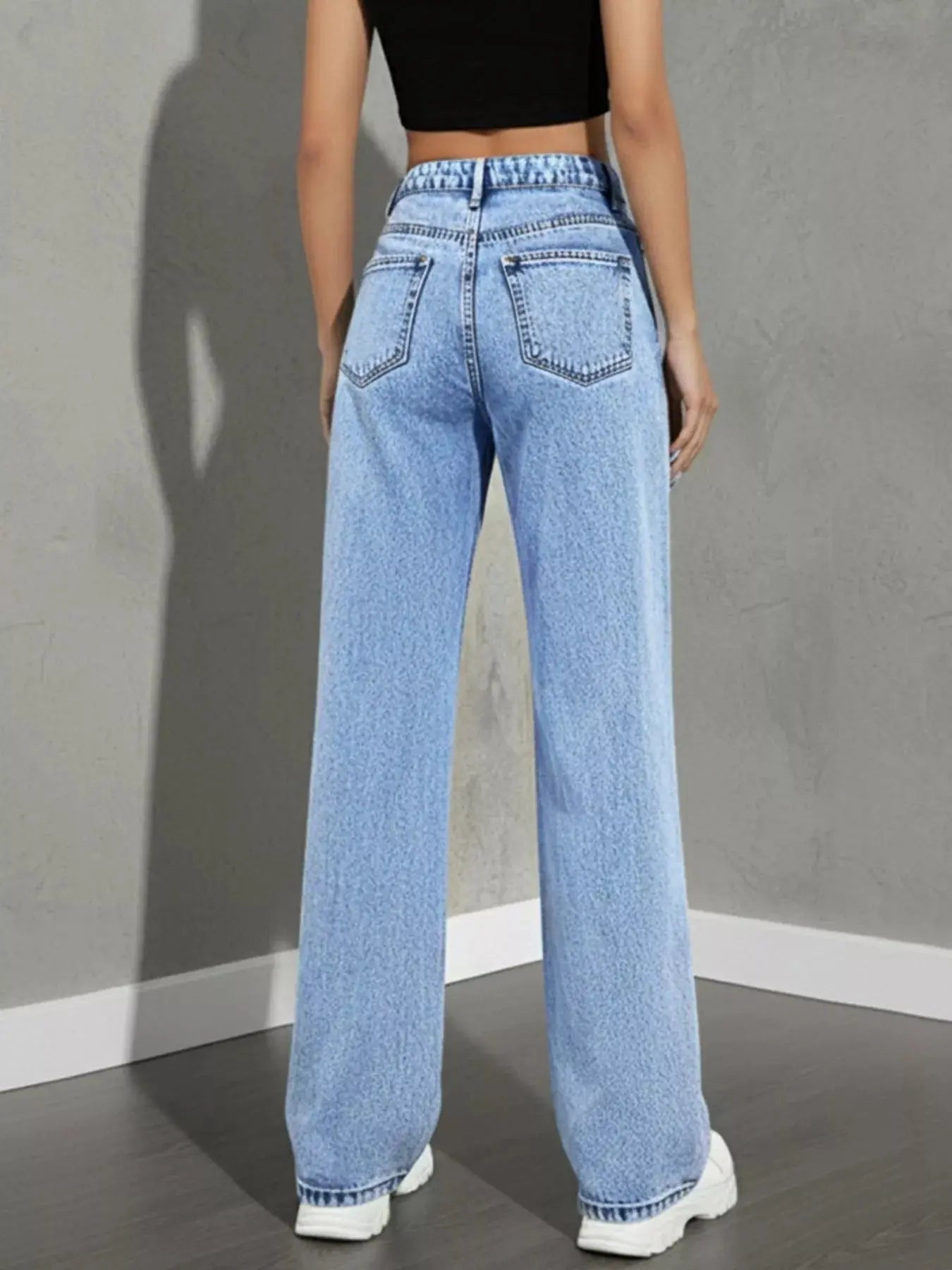 High Waist Wide Leg Denim Jeans - Be Bliss Boutique