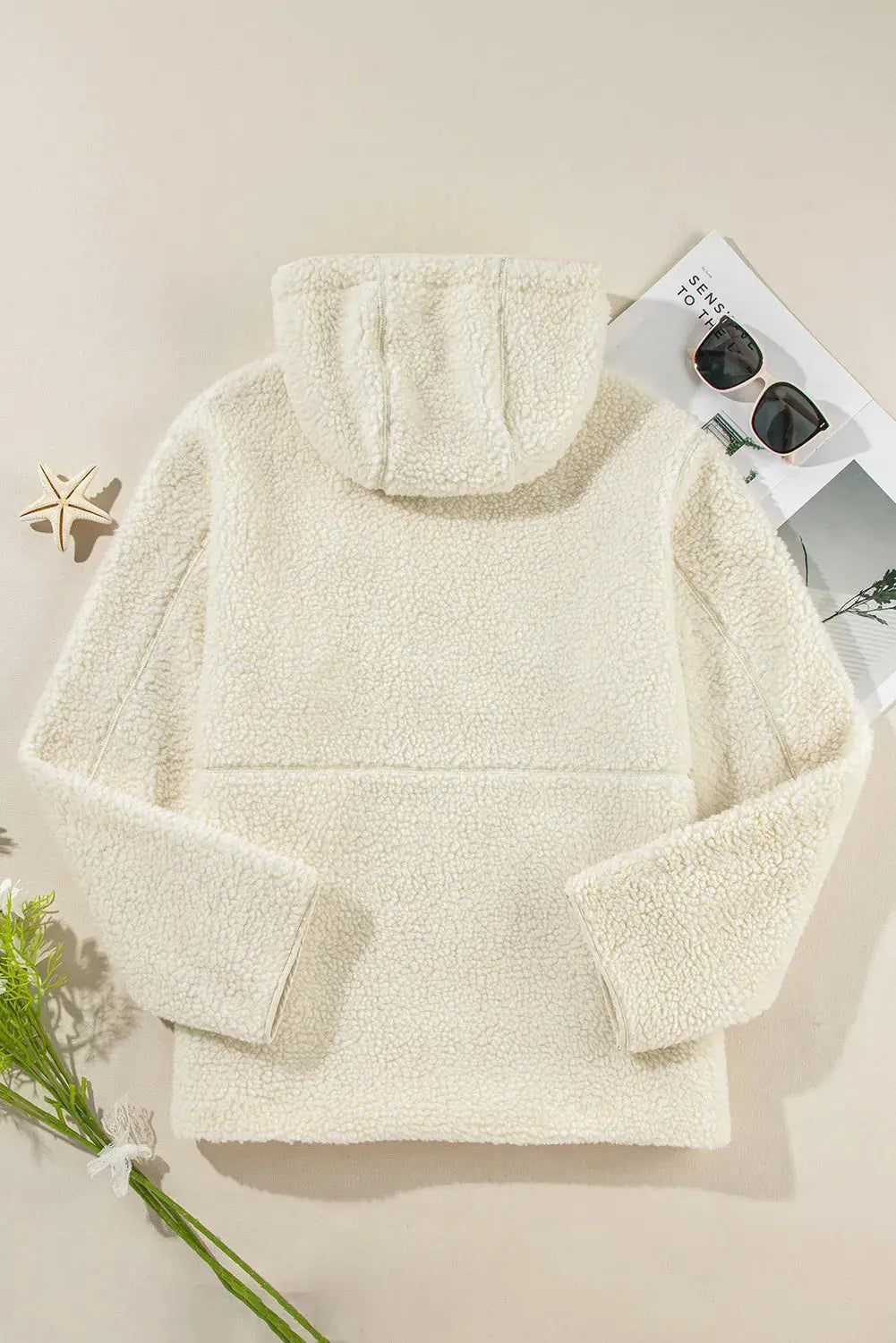 Drawstring Zip Up Long Sleeve Hooded Jacket - Be Bliss Boutique