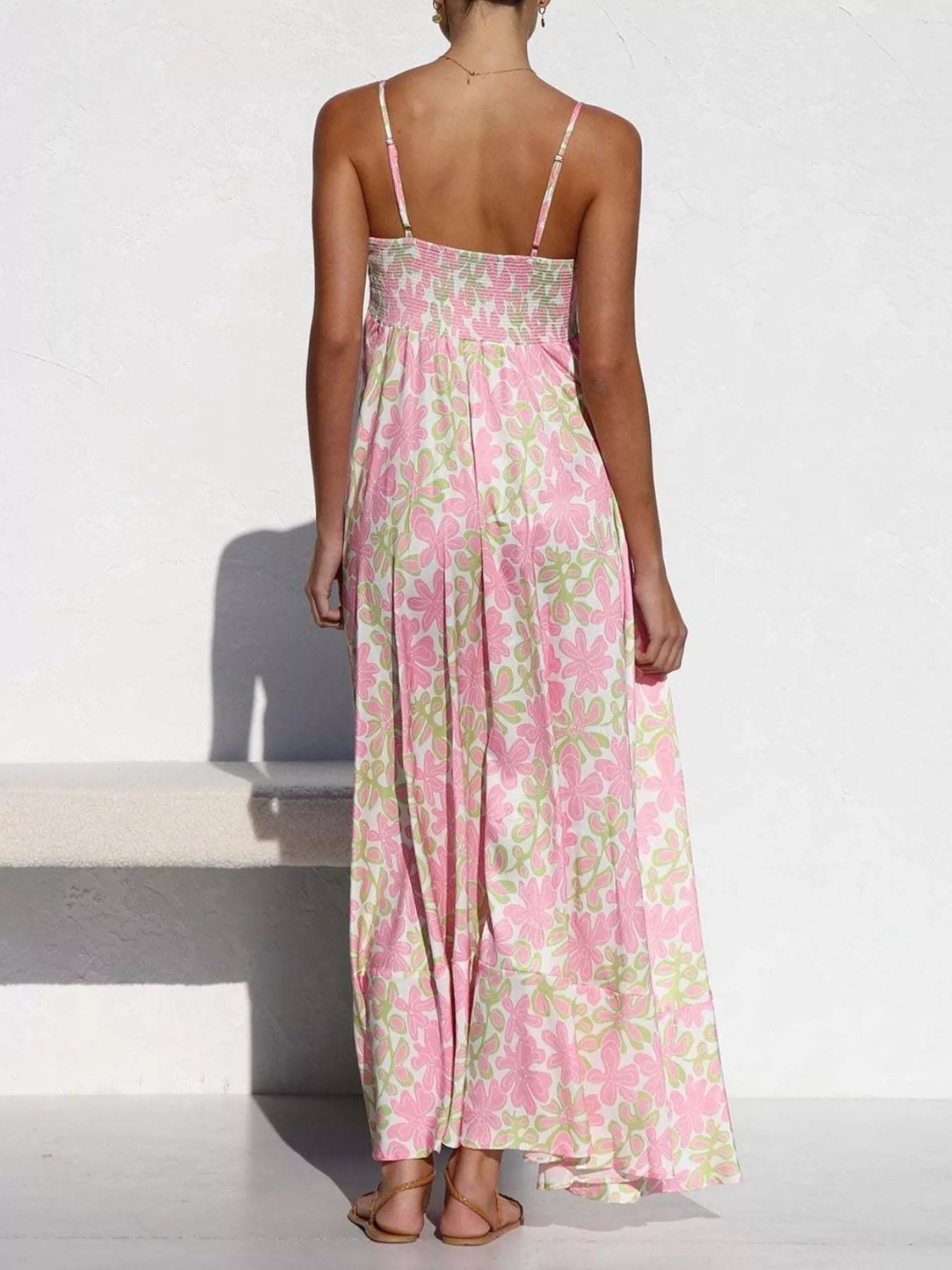 Printed Spaghetti Strap Maxi Dress - Be Bliss Boutique