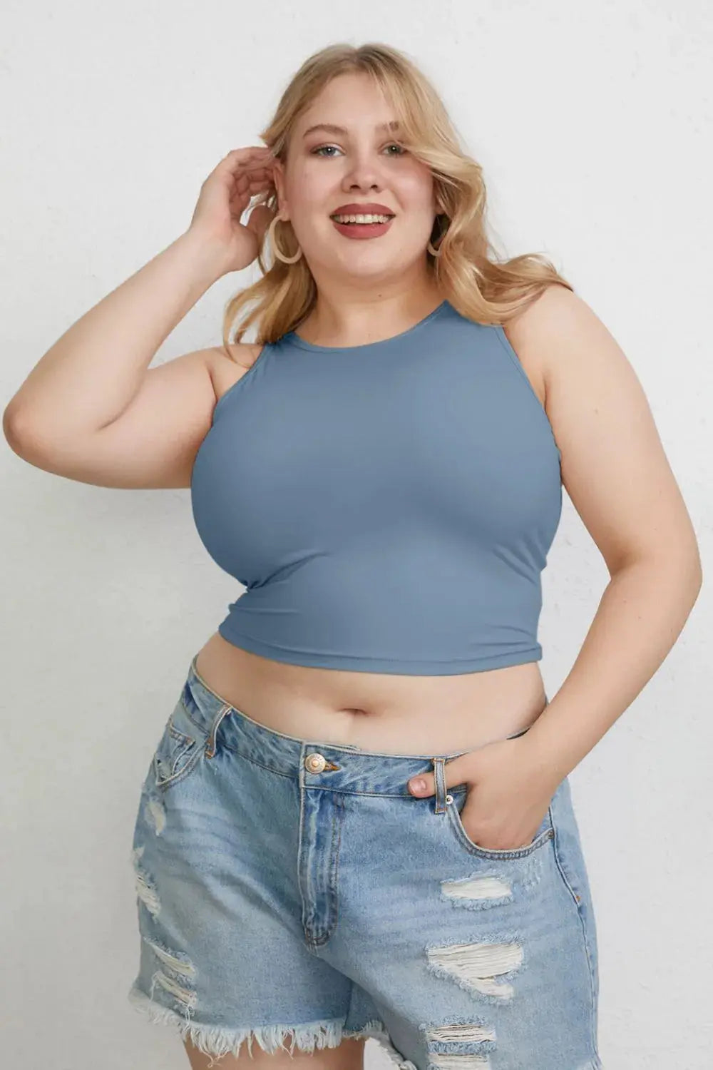 Basic Bae Full Size Round Neck Slim Fit Stretch Tank Top - Be Bliss Boutique