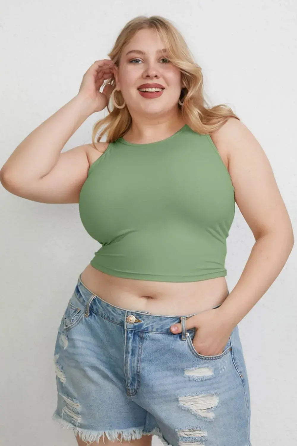 Basic Bae Full Size Round Neck Slim Fit Stretch Tank Top - Be Bliss Boutique