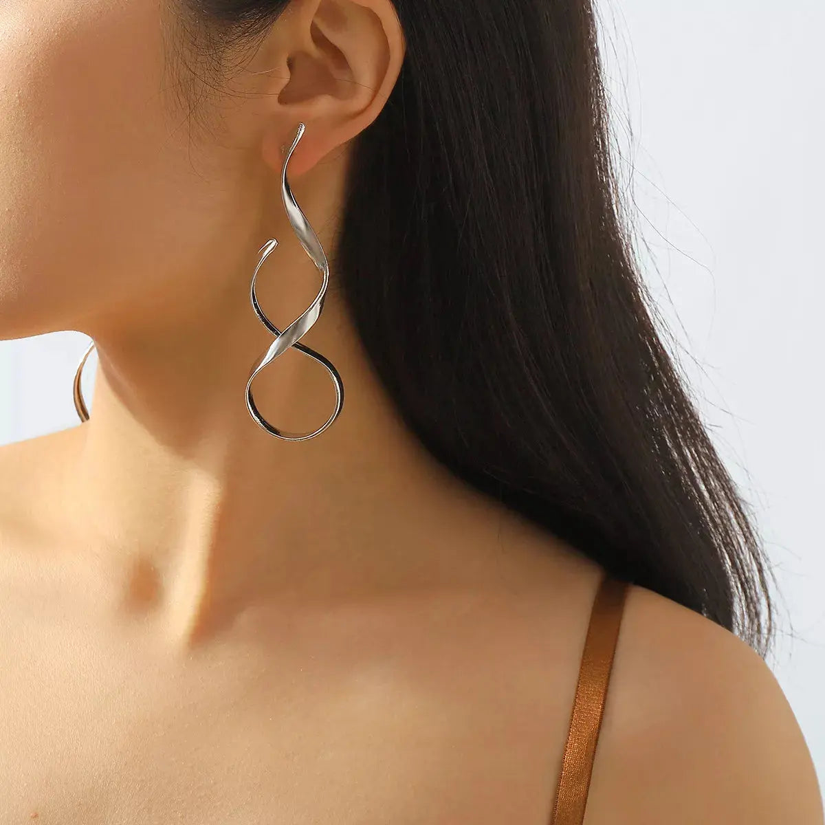 Alloy Spiral Drop Earrings - Be Bliss Boutique