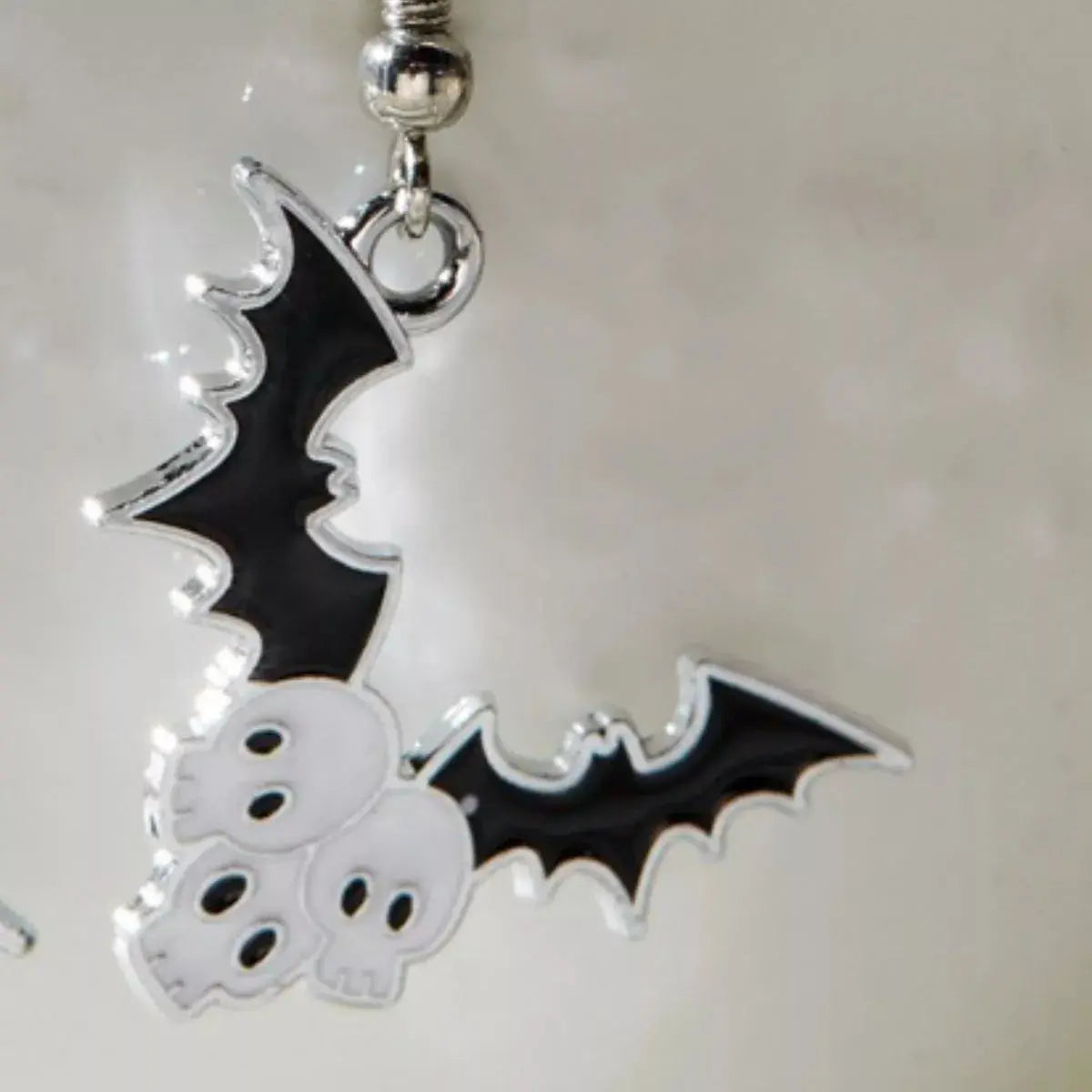 Bat and Skull Halloween Drop Earrings - Be Bliss Boutique