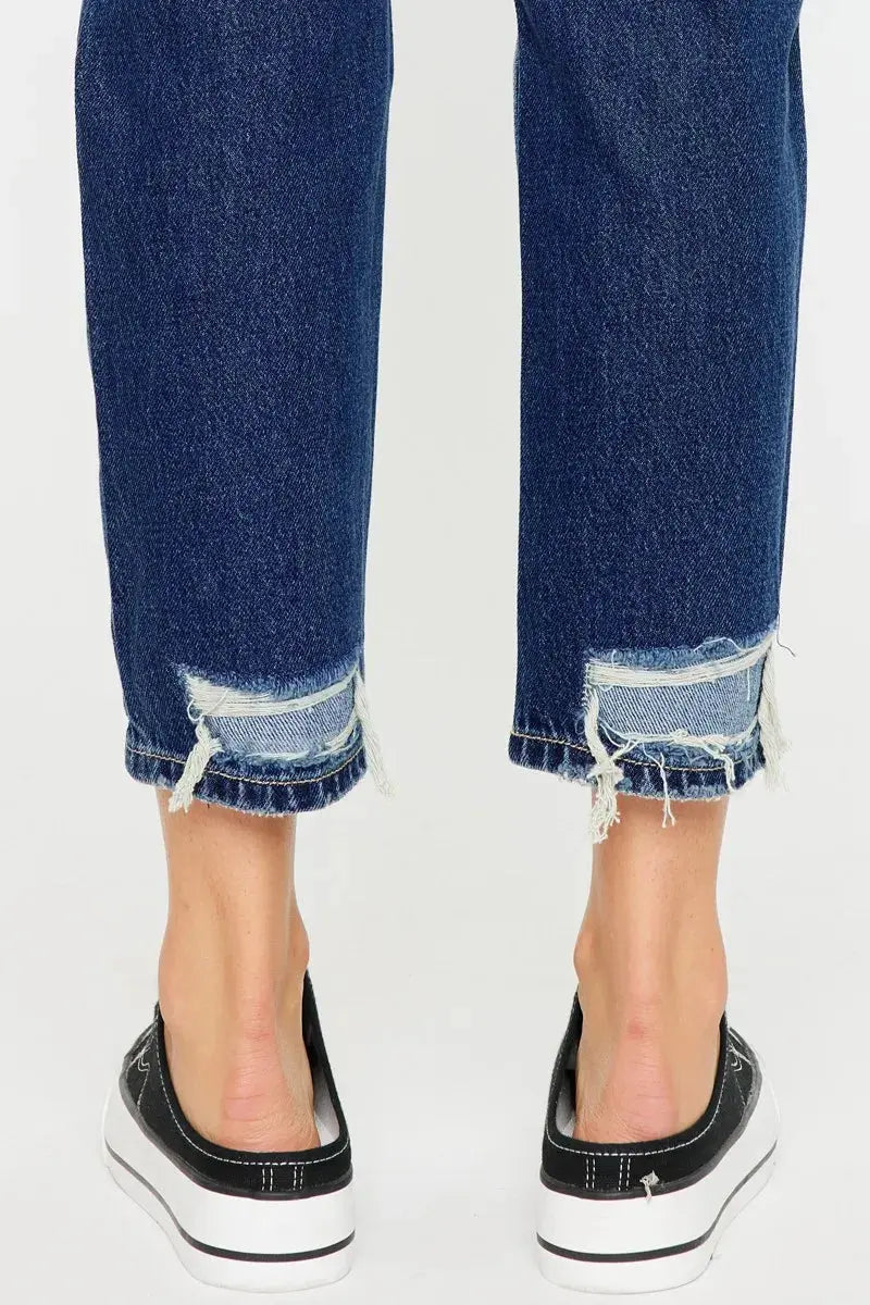 High Rise Distressed Kancan Mom Jeans - Be Bliss Boutique