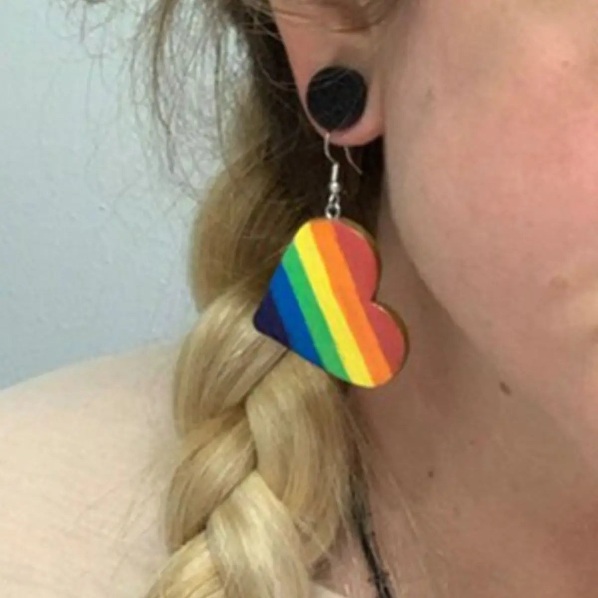 Leather Colorful Striped Heart Earrings - Be Bliss Boutique