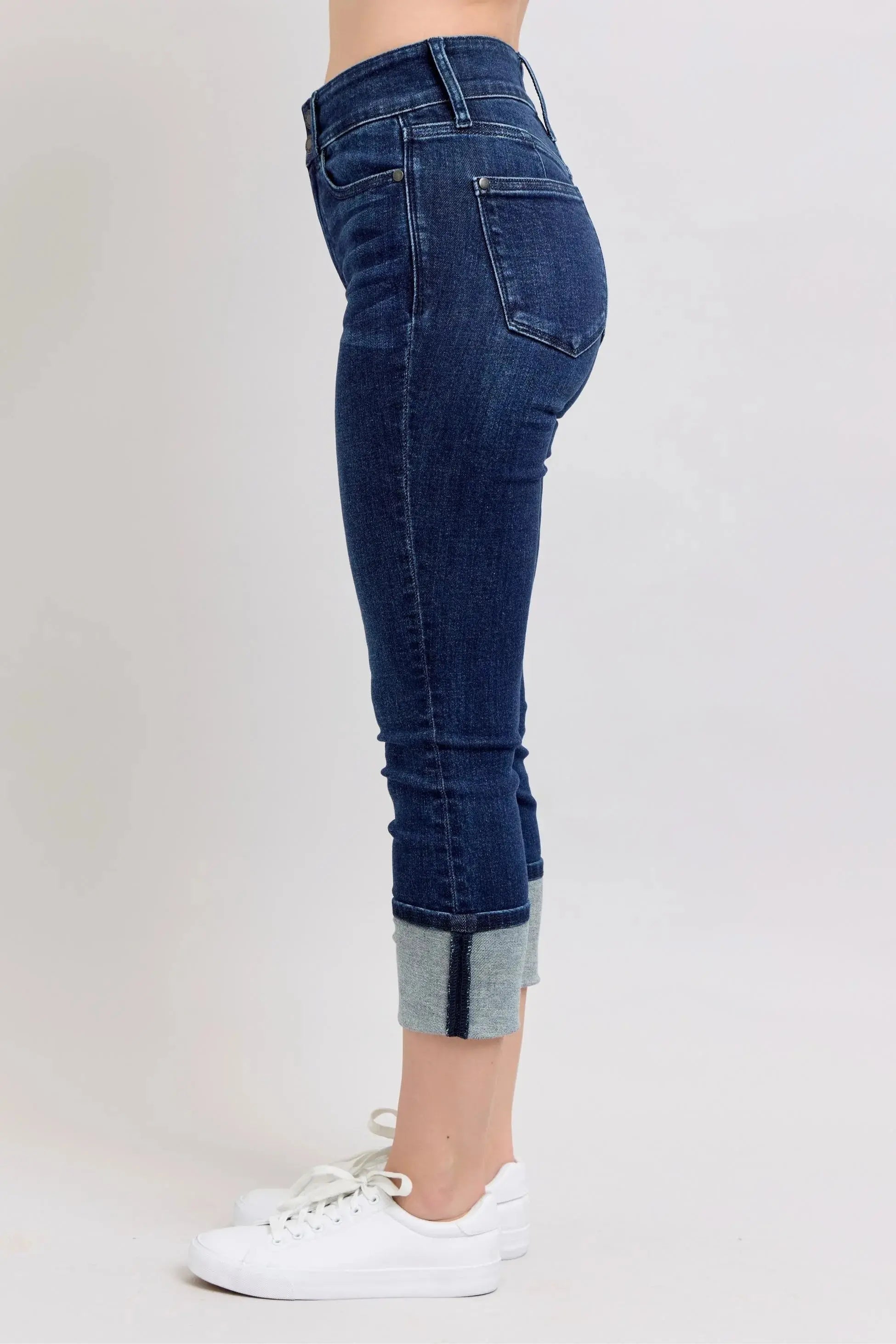 High-Waist Double Waist Band Skinny Leg Judy Blue Jeans - Be Bliss Boutique