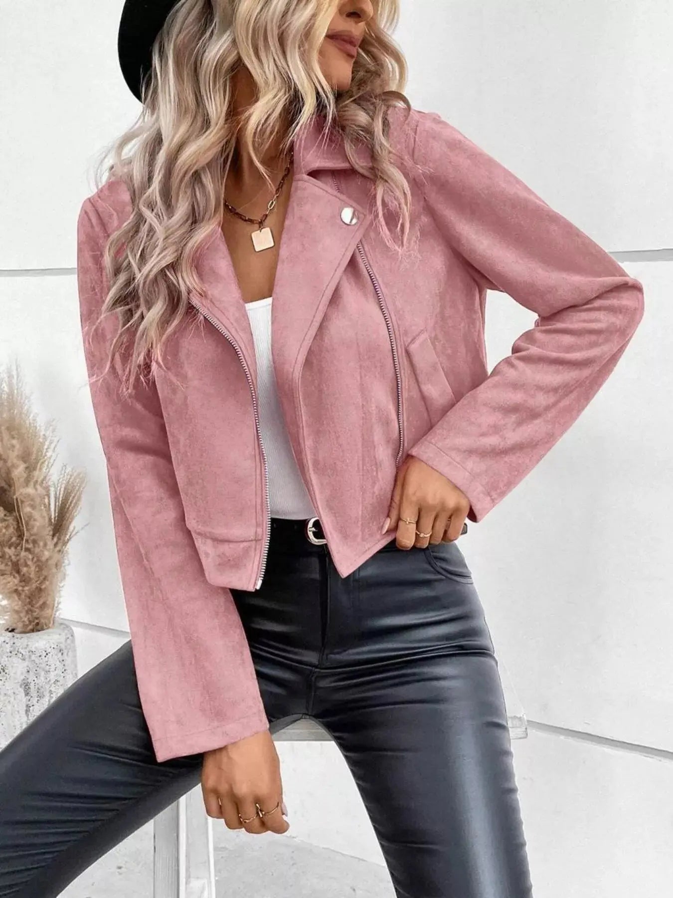 Zip Up Cropped Jacket - Be Bliss Boutique