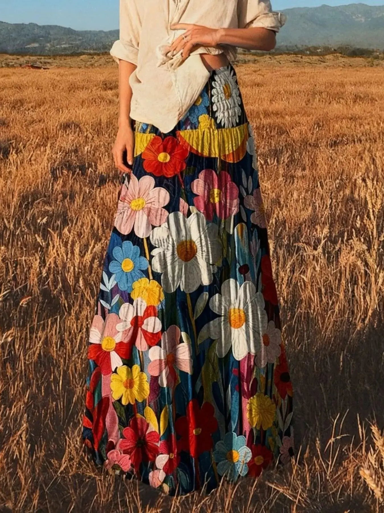 Flowy Floral Maxi Skirt - Be Bliss Boutique