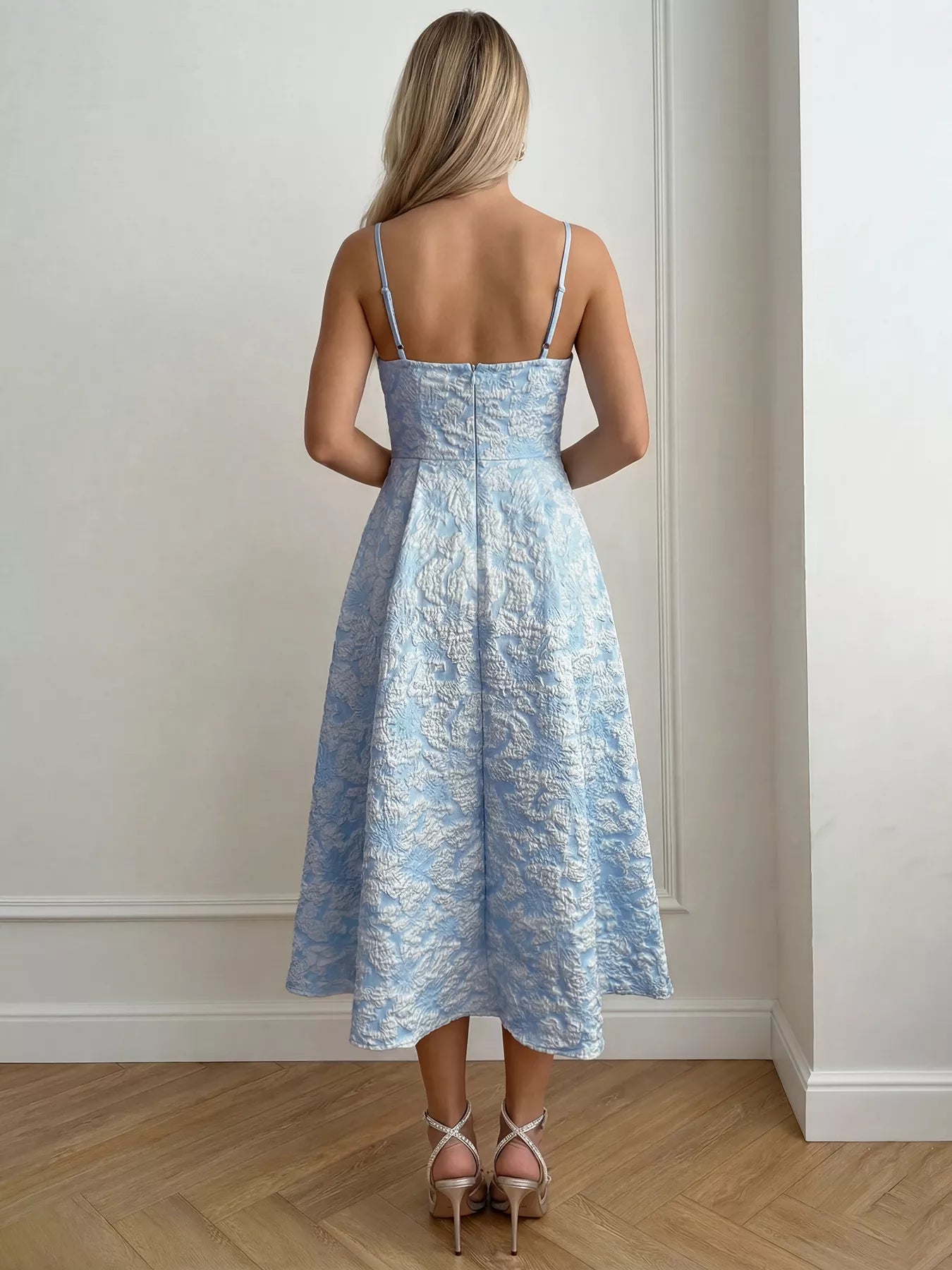 Textured A Line Midi Dress - Be Bliss Boutique