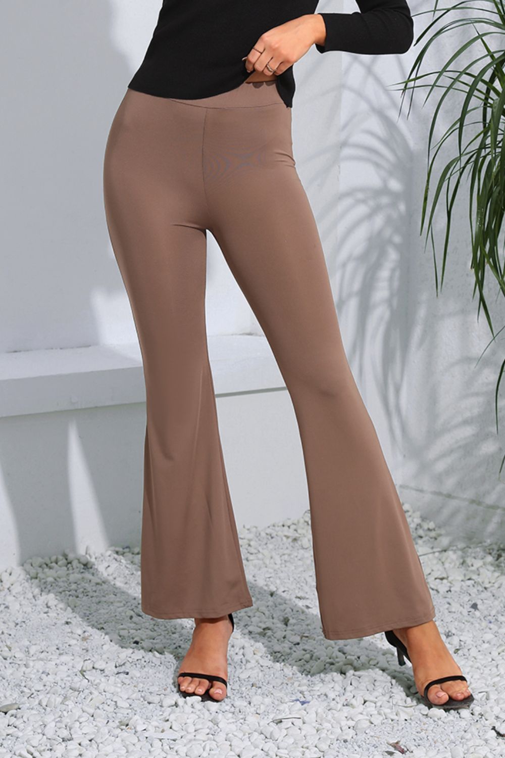 High Waist Long Flare Pants - Be Bliss Boutique