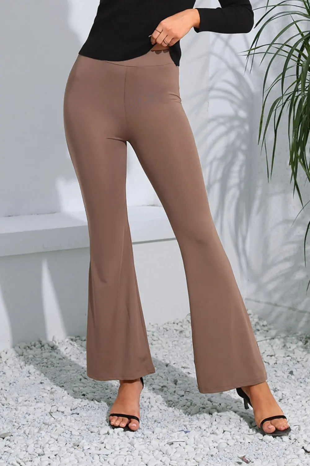 High Waist Flare Pants Long - Be Bliss Boutique