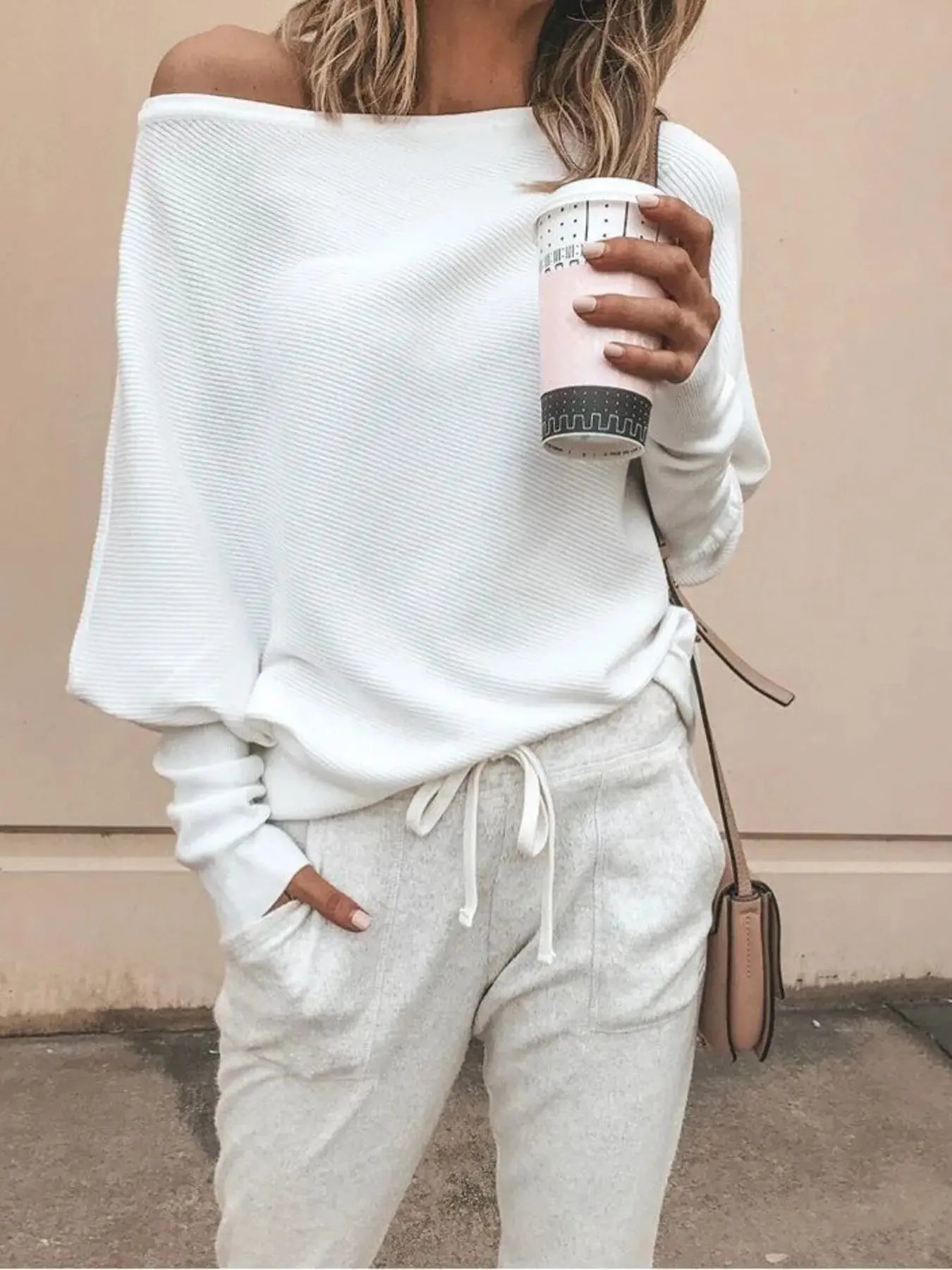 Full Size Ribbed One Shoulder Sweater - Be Bliss Boutique