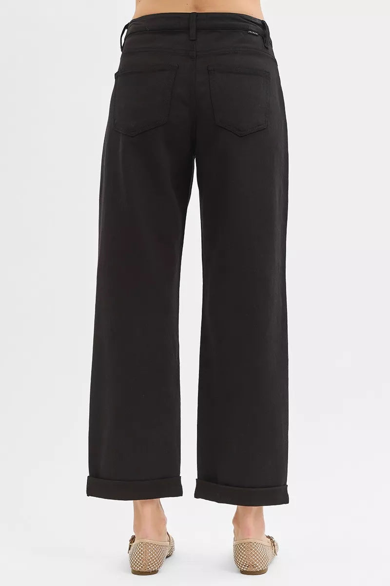 RISEN Tummy Control Mid Rise Ankle Barrel Relaxed Baggy - Be Bliss Boutique