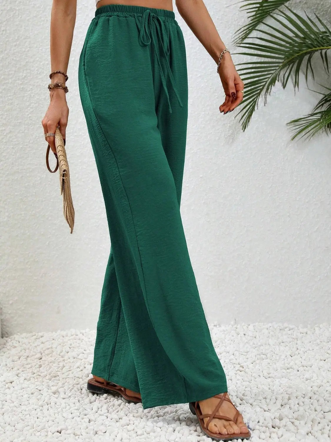 Wide Leg Drawstring Pants - Be Bliss Boutique